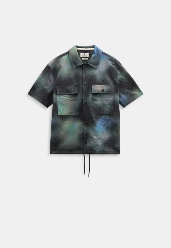 AKOTTO AOP TEC SS SHIRT - Sky Captain made by anerkjendt