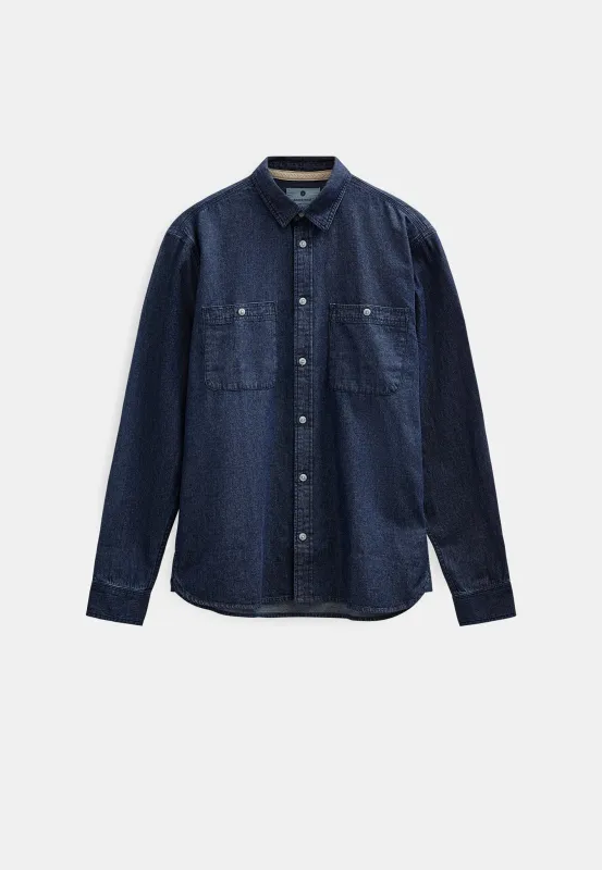 AKLAURITS DENIM LS SHIRT - Medium Blue Denim made by anerkjendt