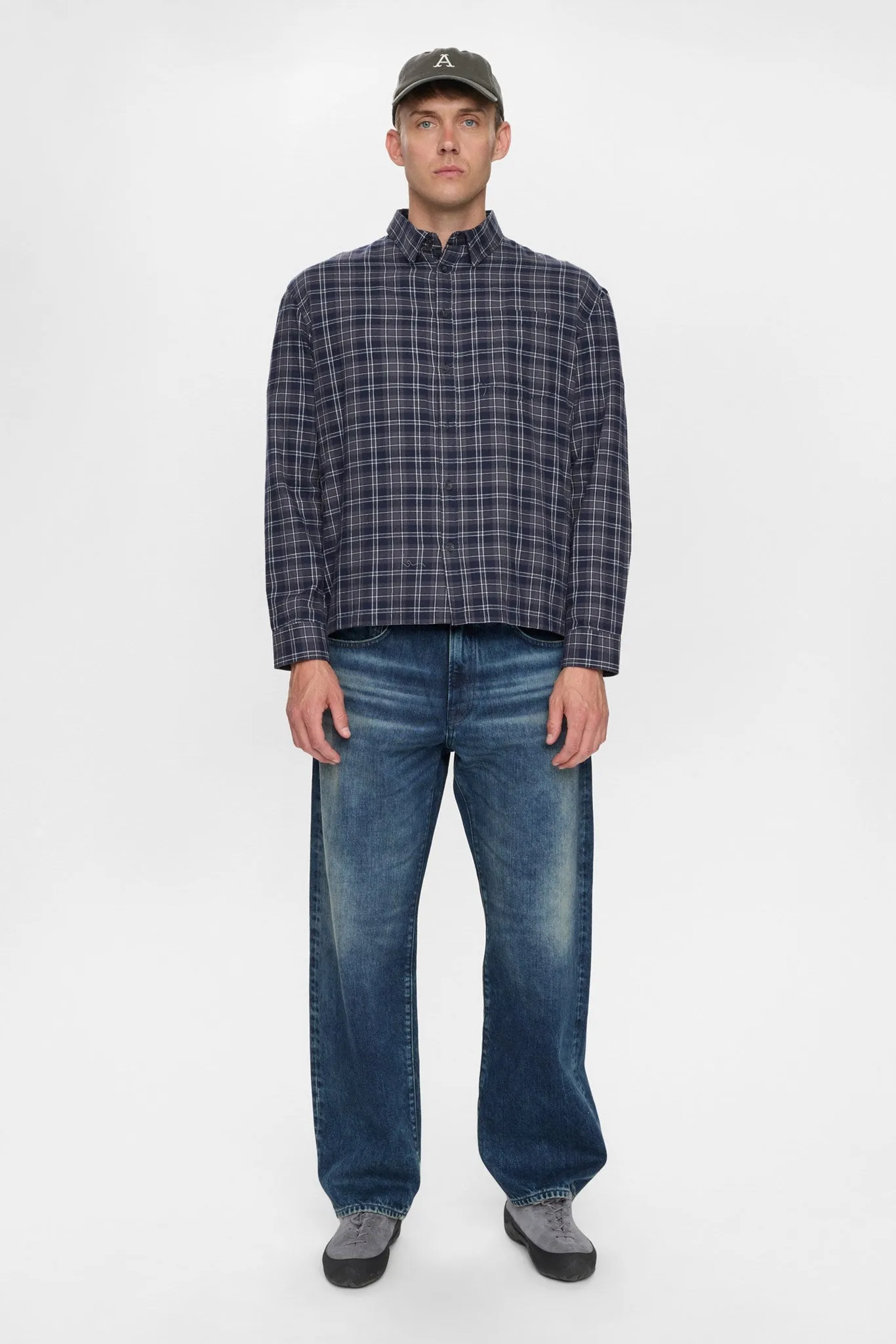 AKOTTO FLANNEL CHECK LS SHIRT - Sky Captain sold by anerkjendt product image thumbnail 5