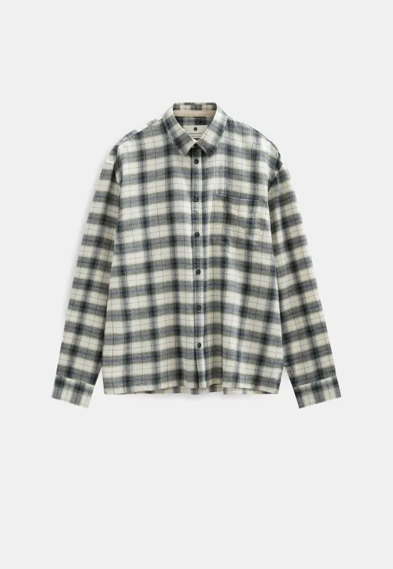 AKOTTO FLANNEL CHECK LS SHIRT - Tofu made by anerkjendt