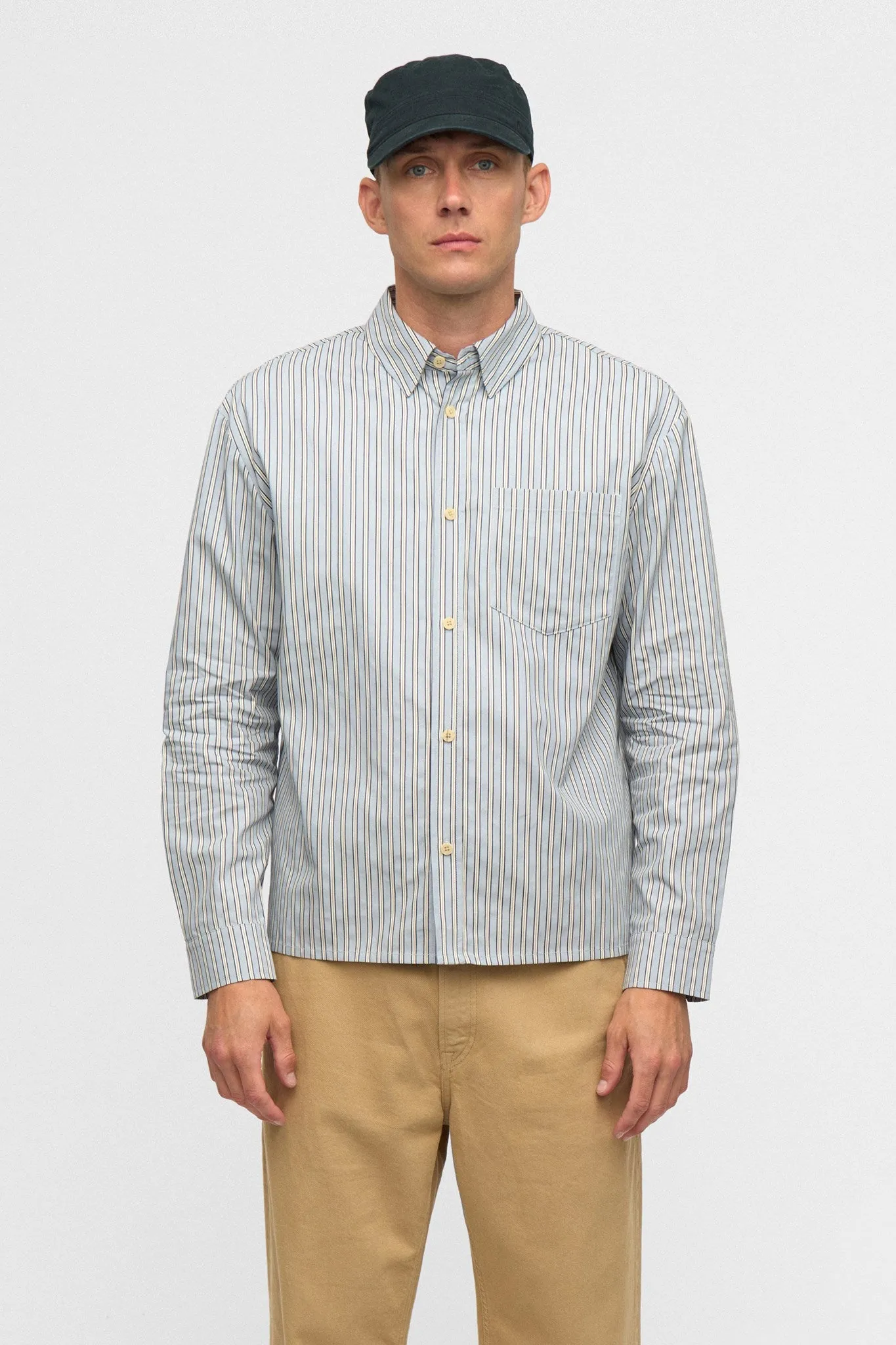 AKOTTO STRIPE LS SHIRT - Light Blue sold by anerkjendt product image thumbnail 4