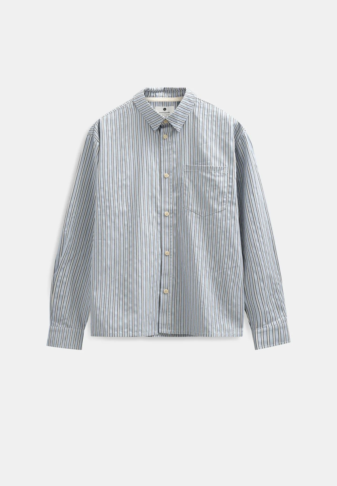 AKOTTO STRIPE LS SHIRT - Light Blue sold by anerkjendt