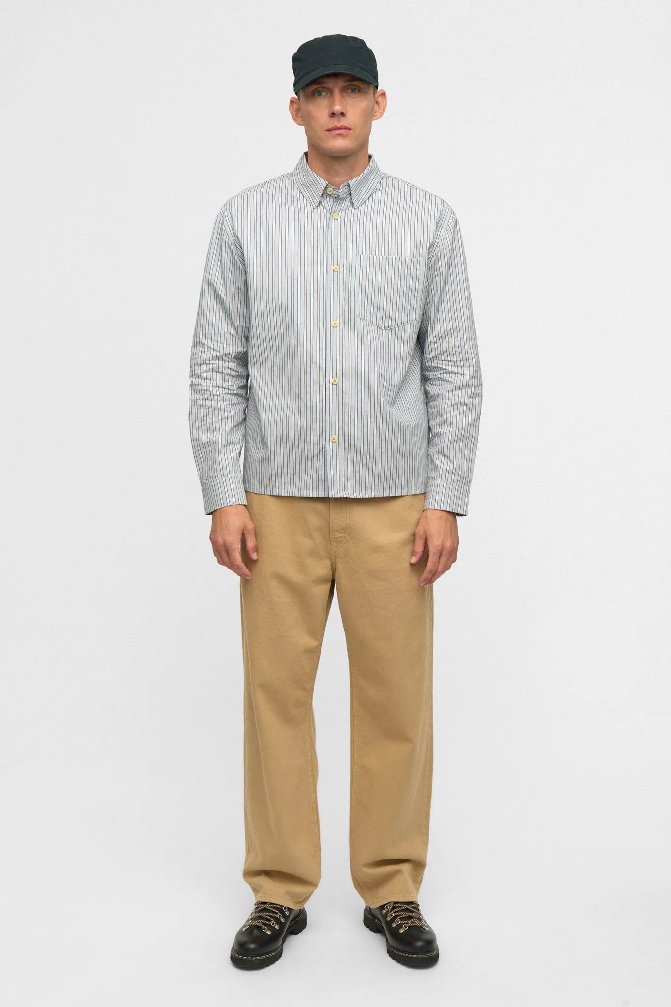 AKOTTO STRIPE LS SHIRT - Light Blue sold by anerkjendt product image thumbnail 5