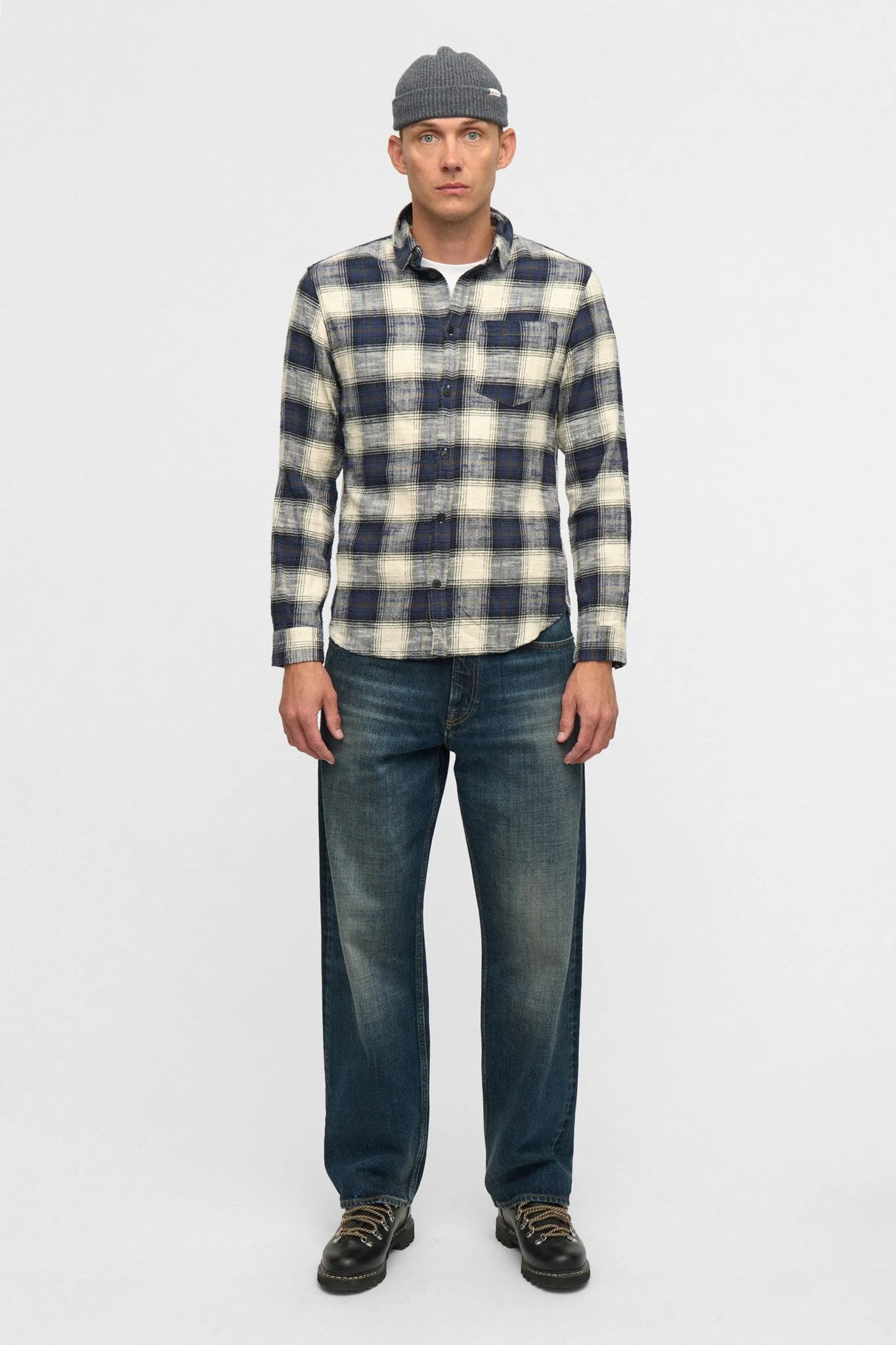 AKLEIF FLANNEL CHECK5 - Sky Captain sold by anerkjendt product image thumbnail 5