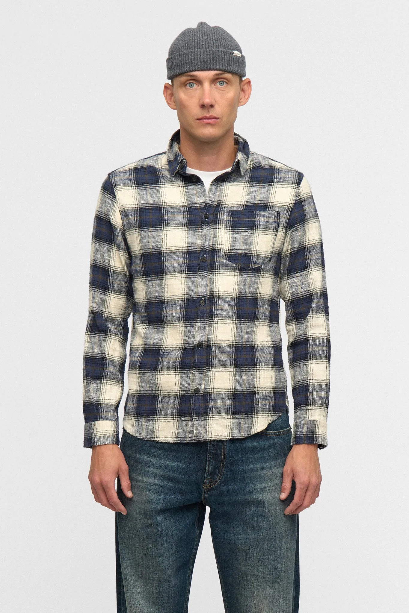 AKLEIF FLANNEL CHECK5 - Sky Captain sold by anerkjendt product image thumbnail 4