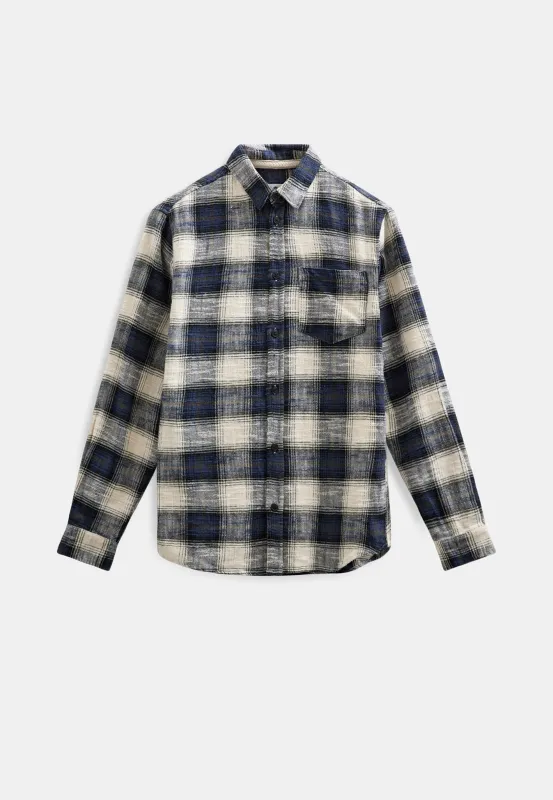 AKLEIF FLANNEL CHECK5 - Sky Captain made by anerkjendt