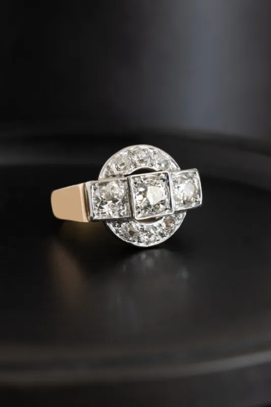 RETRO FRENCH BULLSEYE DIAMOND TANK RING sold by Stephanie Windsor