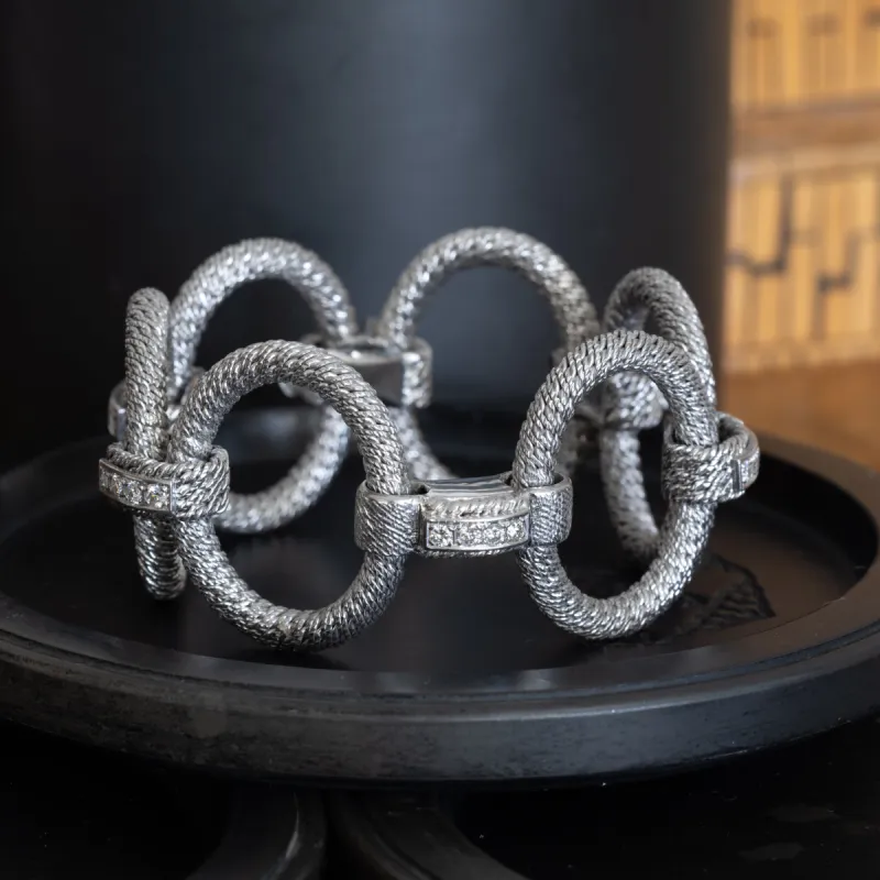 VINTAGE 18 KARAT GEORGES LENFANT STATEMENT BRACELET sold by Stephanie Windsor