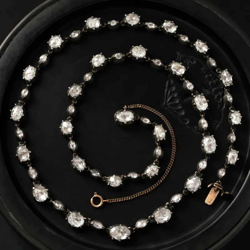 19th CENTURY 20 CARAT DIAMOND RIVIÈRE NECKLACE sold by Stephanie Windsor