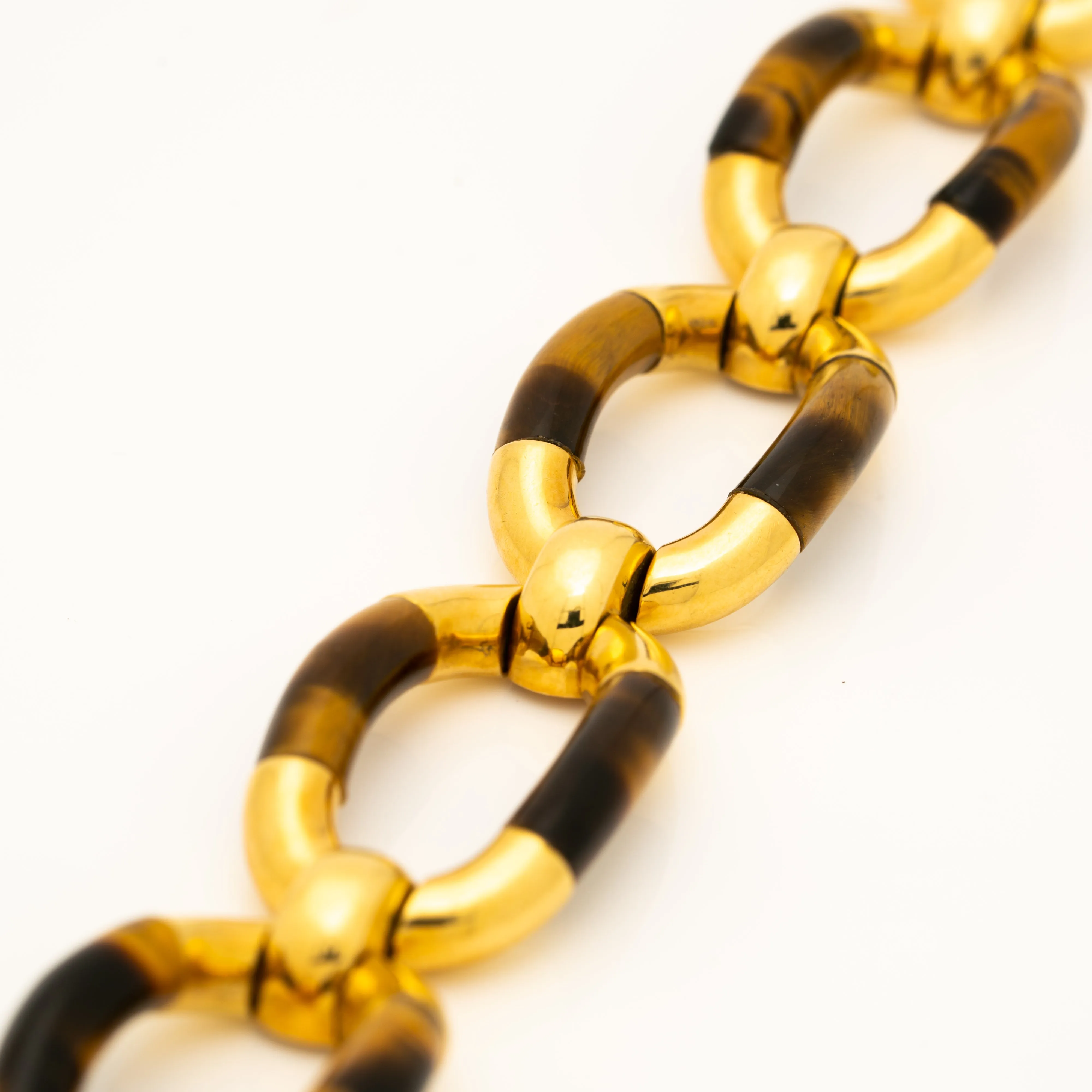 VINTAGE 18K TIGERS EYE BRACELET c .1980s sold by Stephanie Windsor product image thumbnail 4