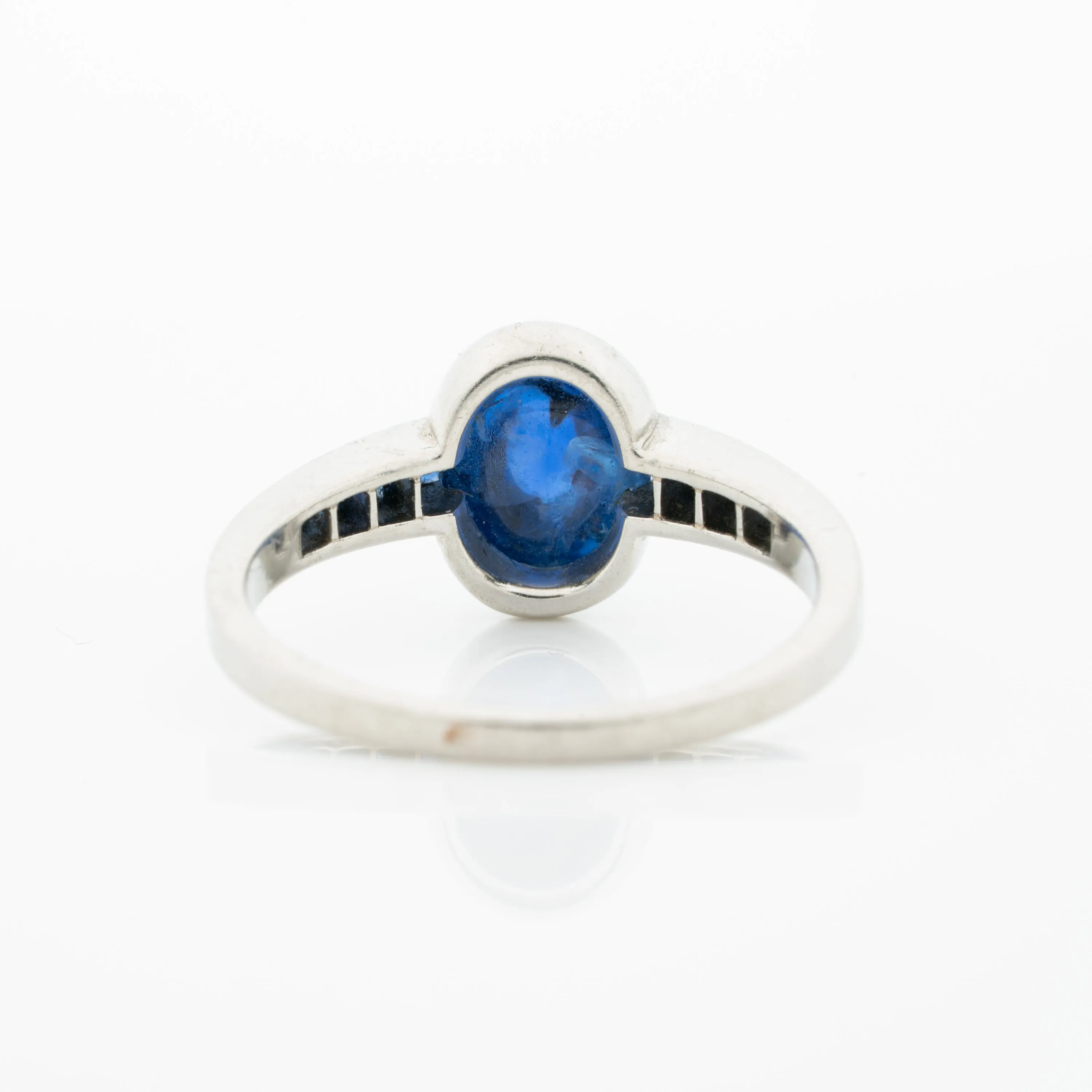 FRENCH PLATINUM SAPPHIRE ART DECO RING sold by Stephanie Windsor product image thumbnail 4