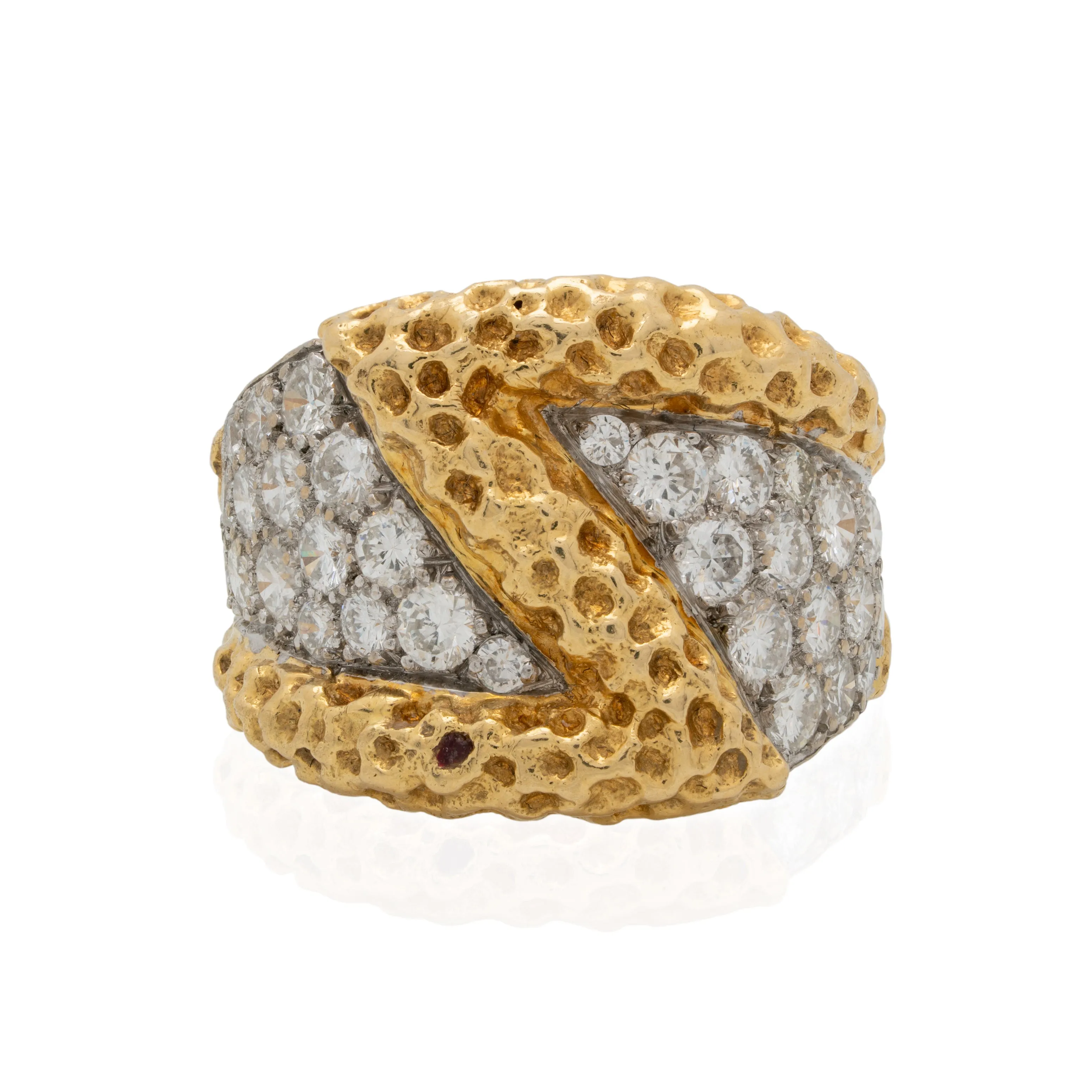 KUTCHINSKY HAND FORGED 18K YELLOW GOLD AND DIAMOND CLUSTER RING sold by Stephanie Windsor product image thumbnail 4