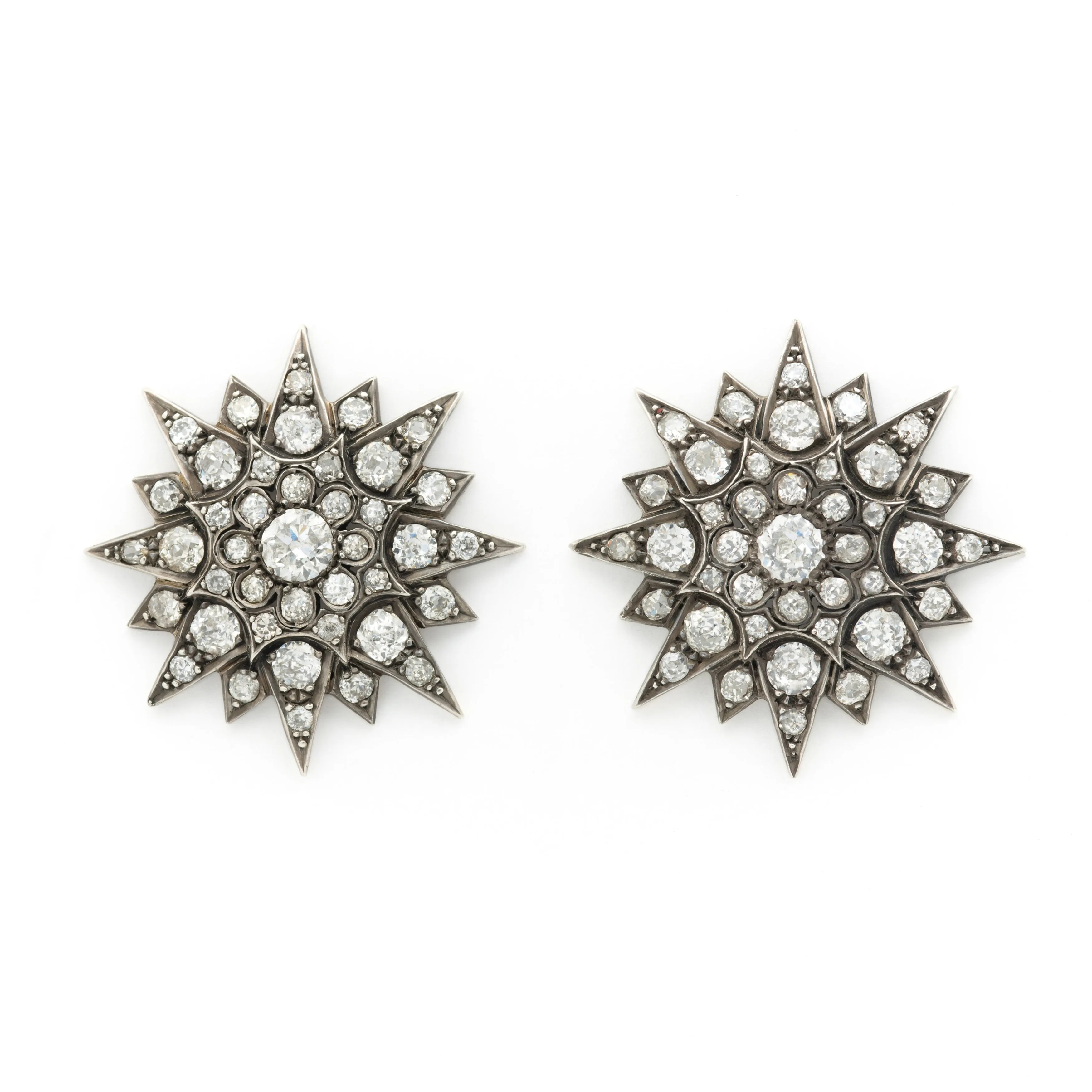 VICTORIAN CLUSTER EARRINGS c.1850s sold by Stephanie Windsor