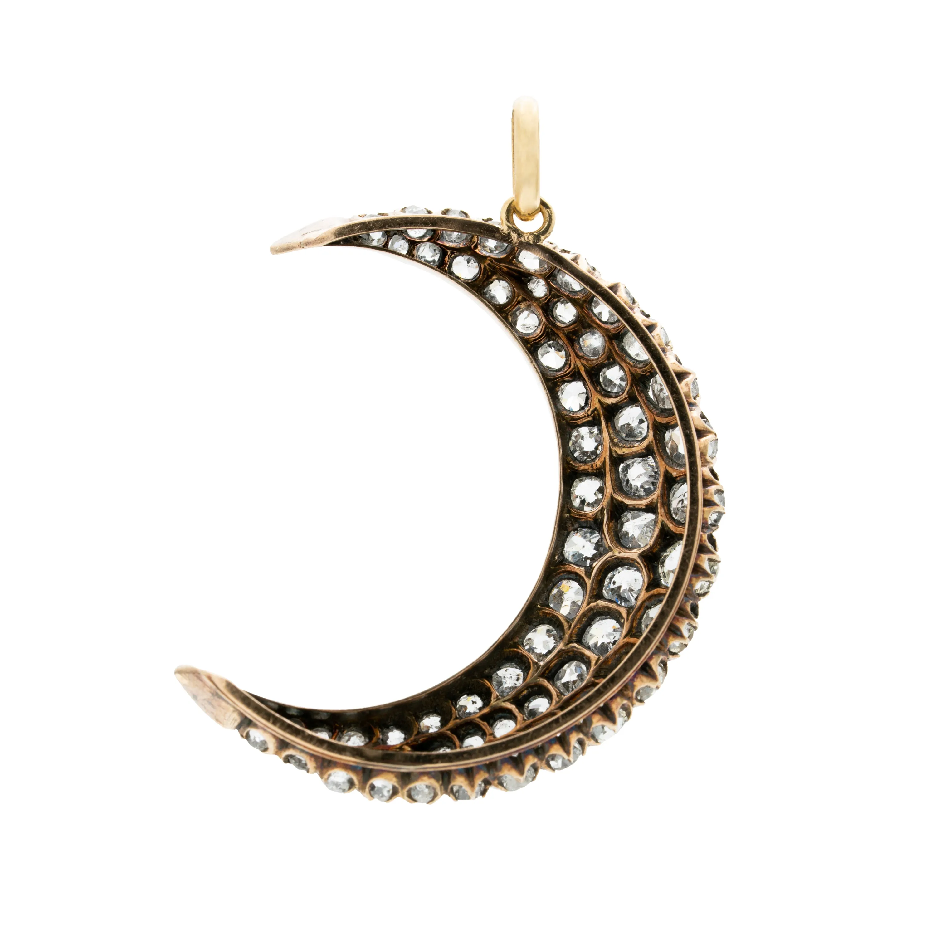 VICTORIAN CRESCENT MOON CHARM c.1860s sold by Stephanie Windsor product image thumbnail 3