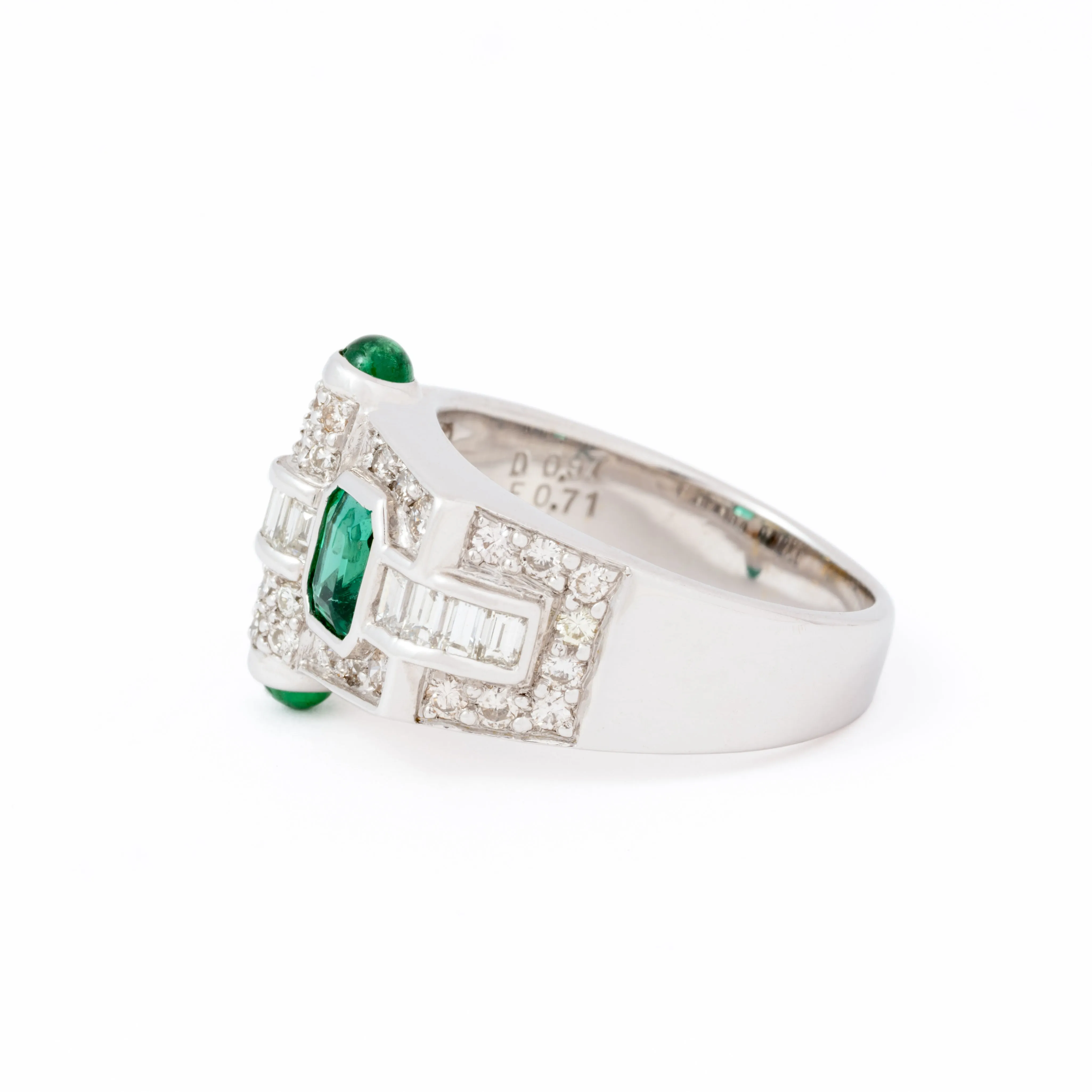 DIAMOND EMERALD TANK RING sold by Stephanie Windsor product image thumbnail 3