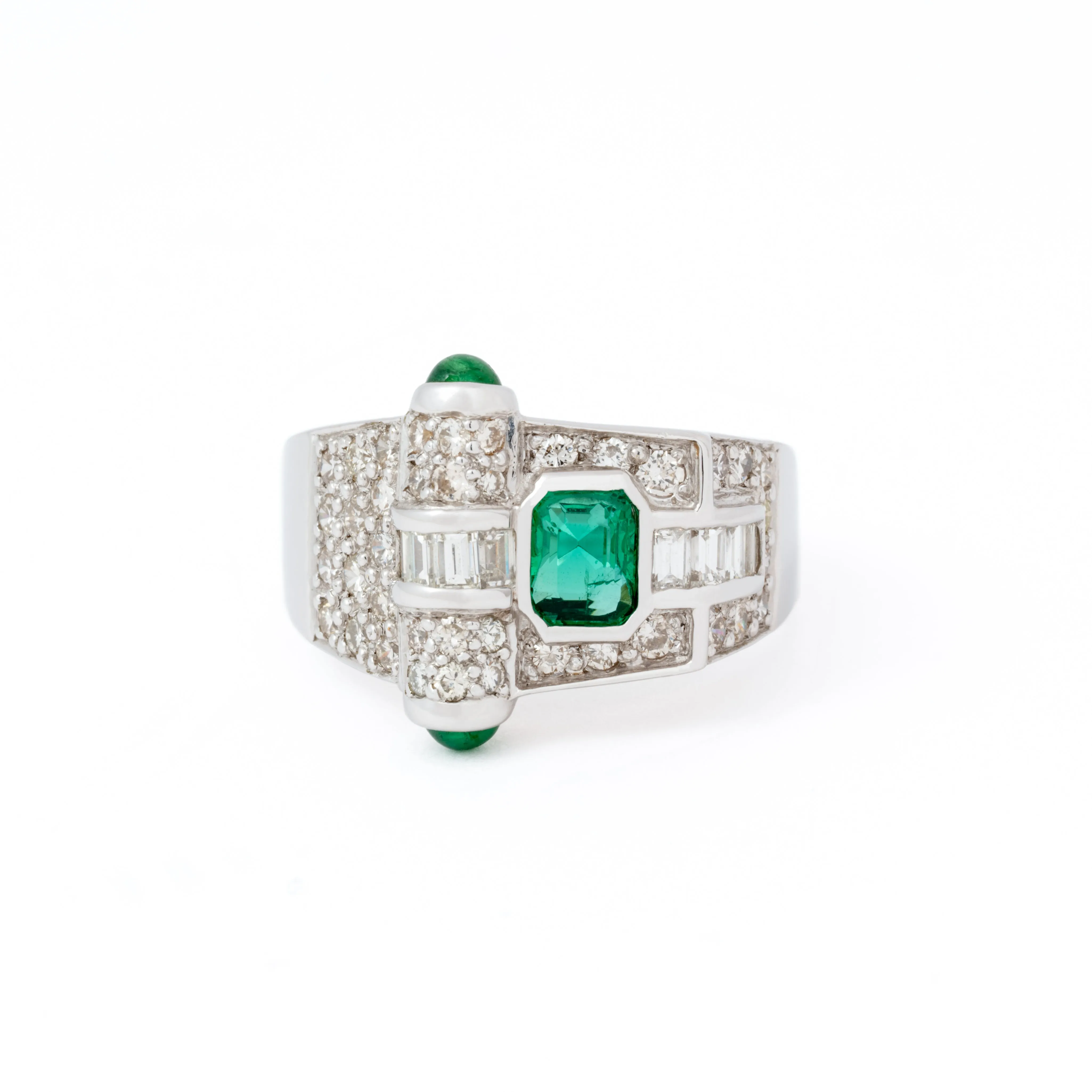 DIAMOND EMERALD TANK RING sold by Stephanie Windsor product image thumbnail 2
