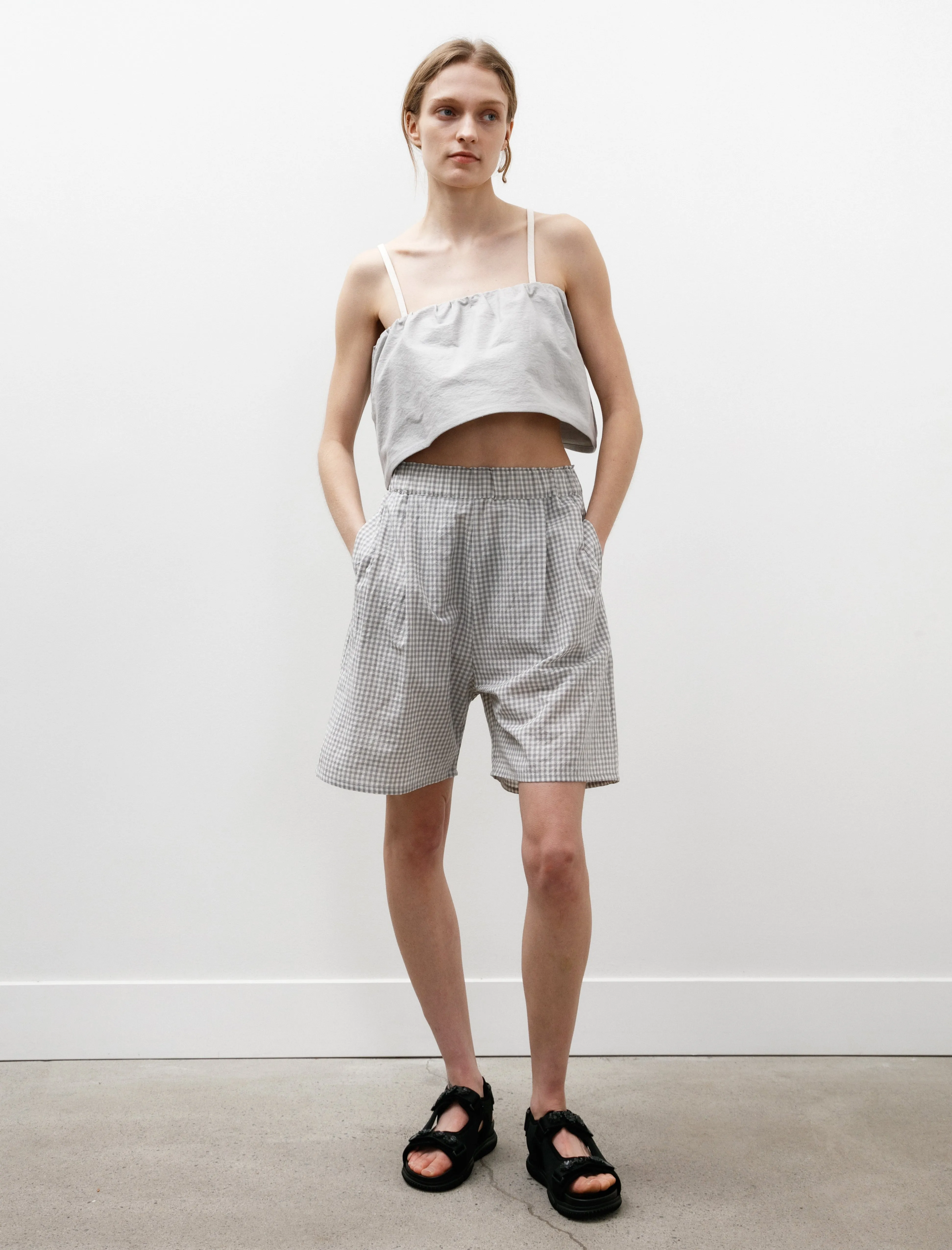 Lucy Shorts Grey Check sold by SHOP NEIGHBOR