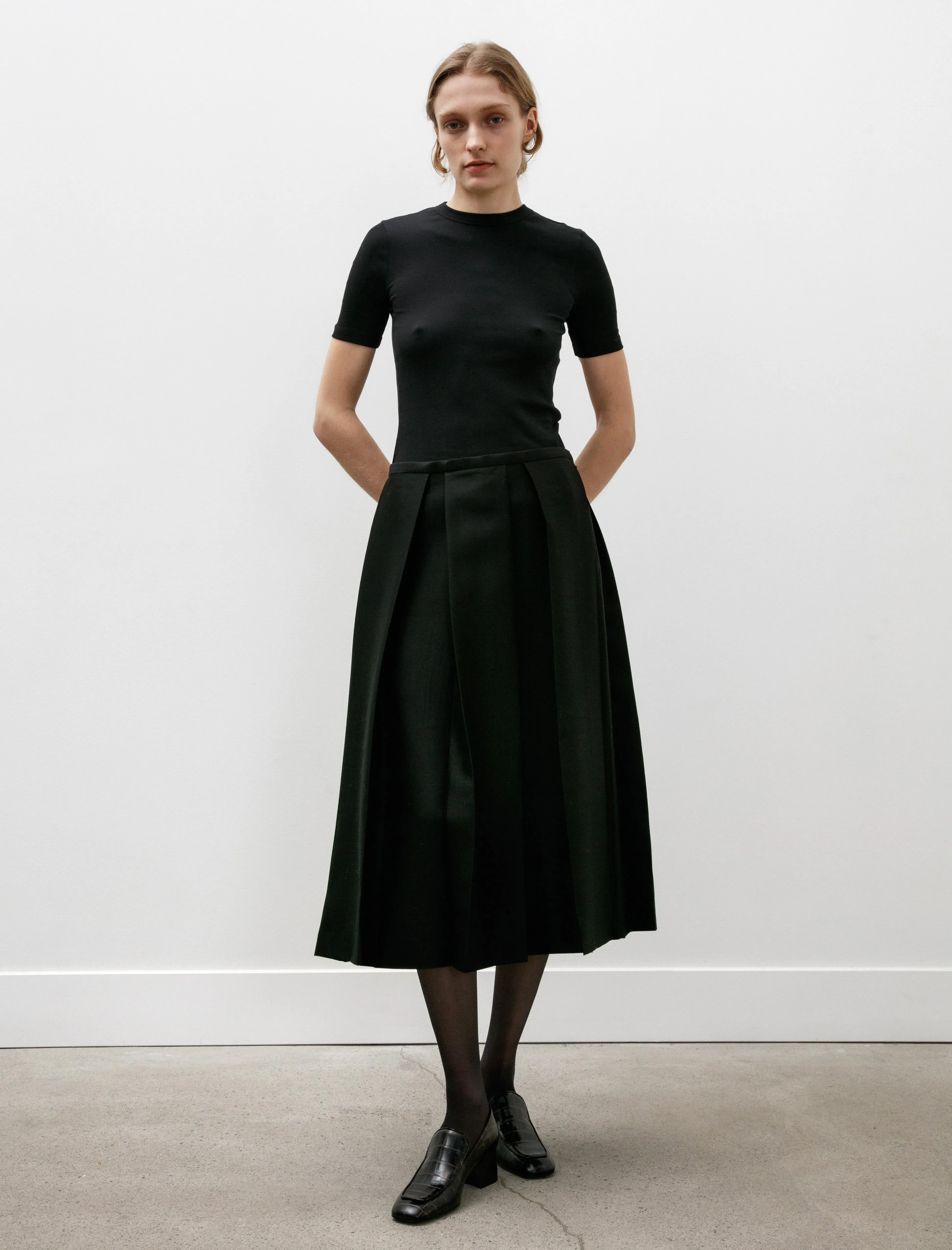 Wool Silk Twinflower Skirt Black sold by SHOP NEIGHBOR