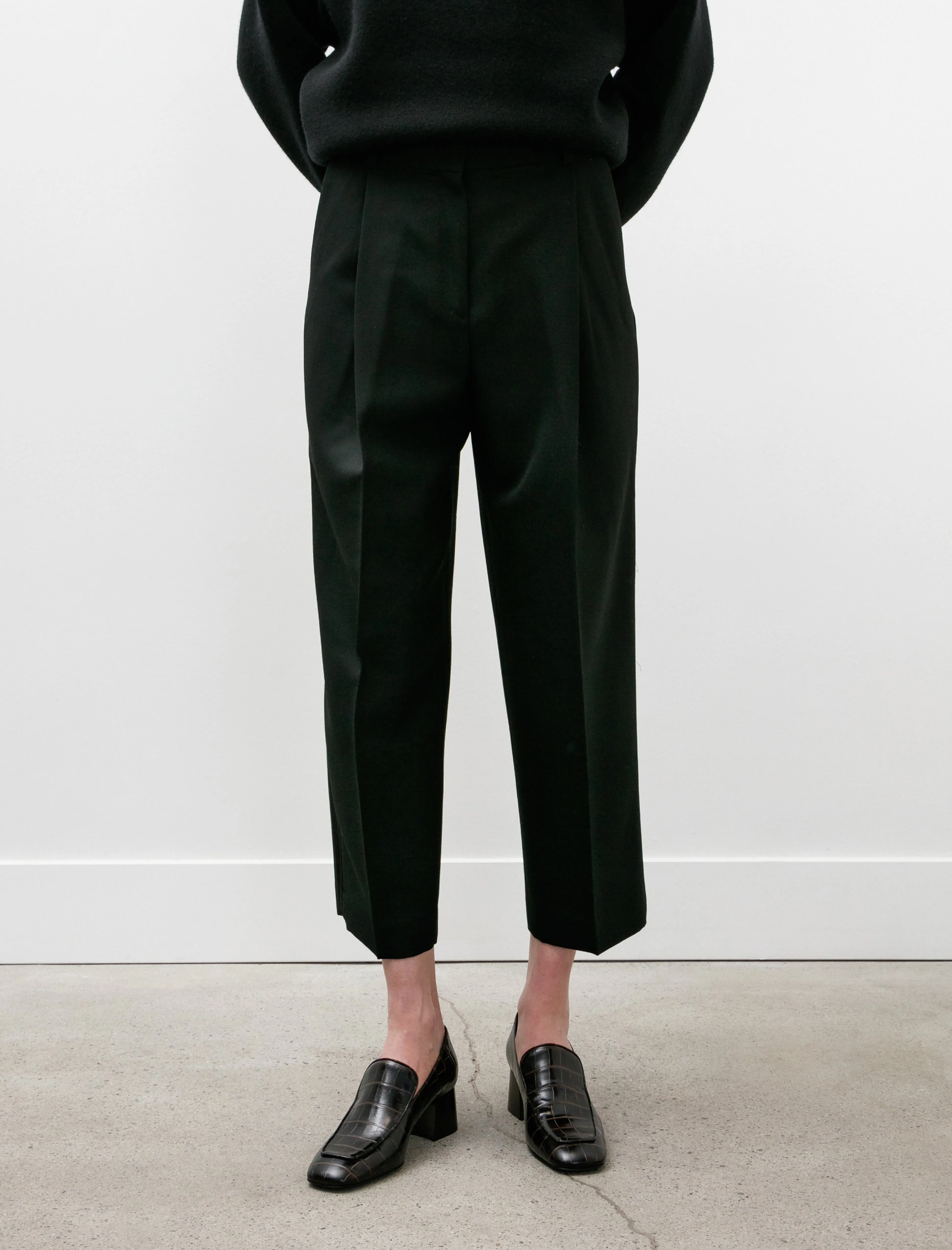 Pleated Straight Trousers Black sold by SHOP NEIGHBOR product image thumbnail 2
