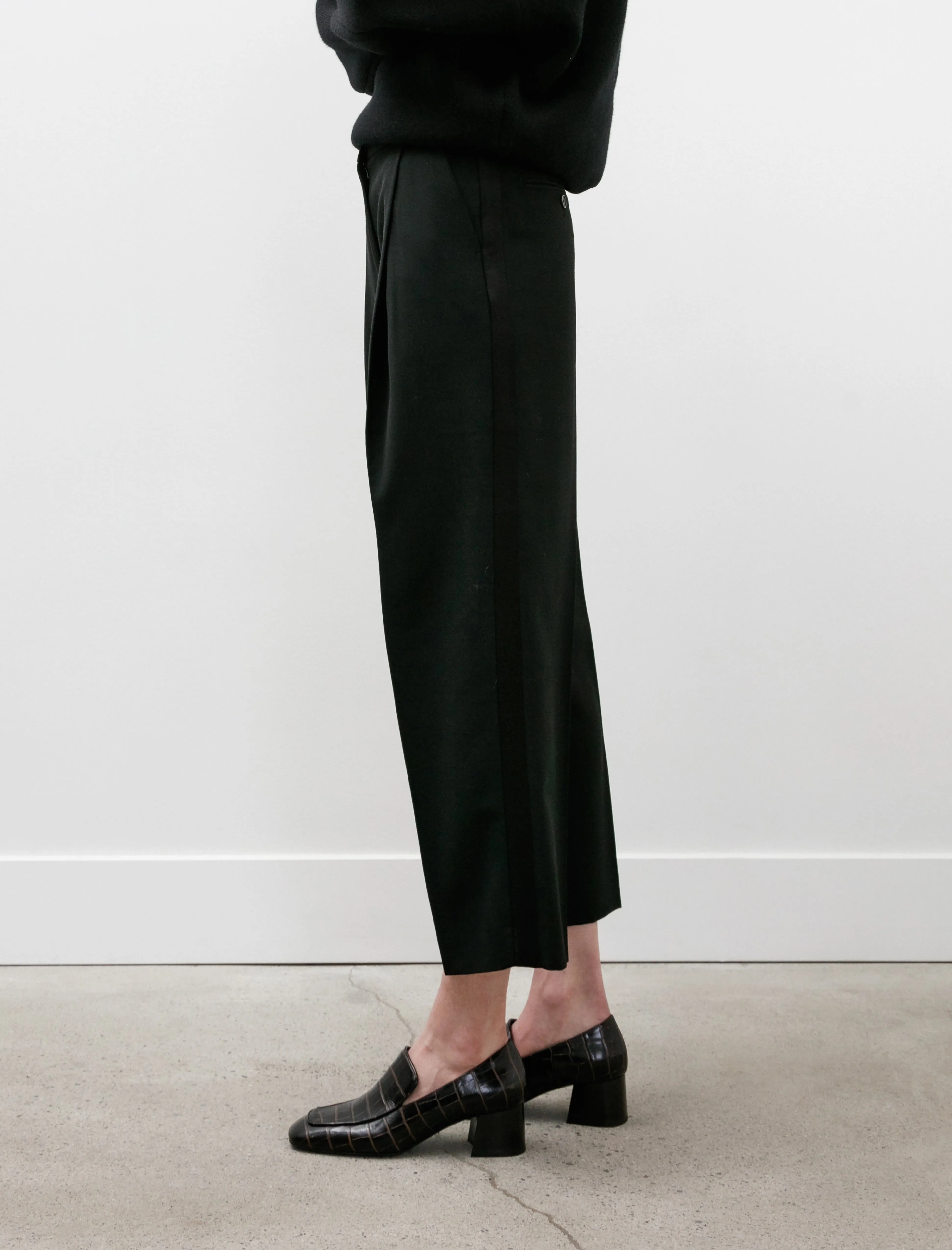 Pleated Straight Trousers Black sold by SHOP NEIGHBOR product image thumbnail 5