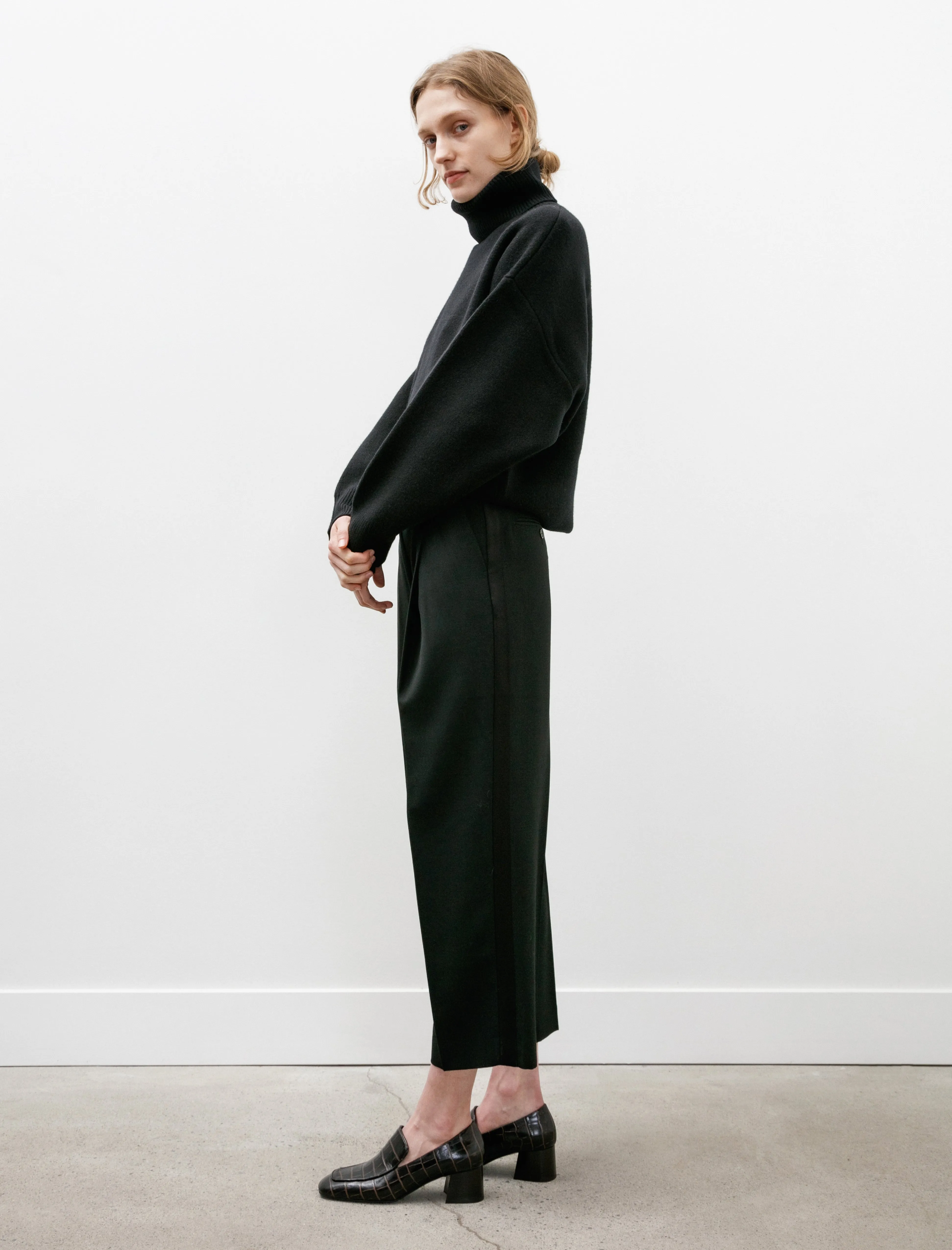 Pleated Straight Trousers Black sold by SHOP NEIGHBOR product image thumbnail 4