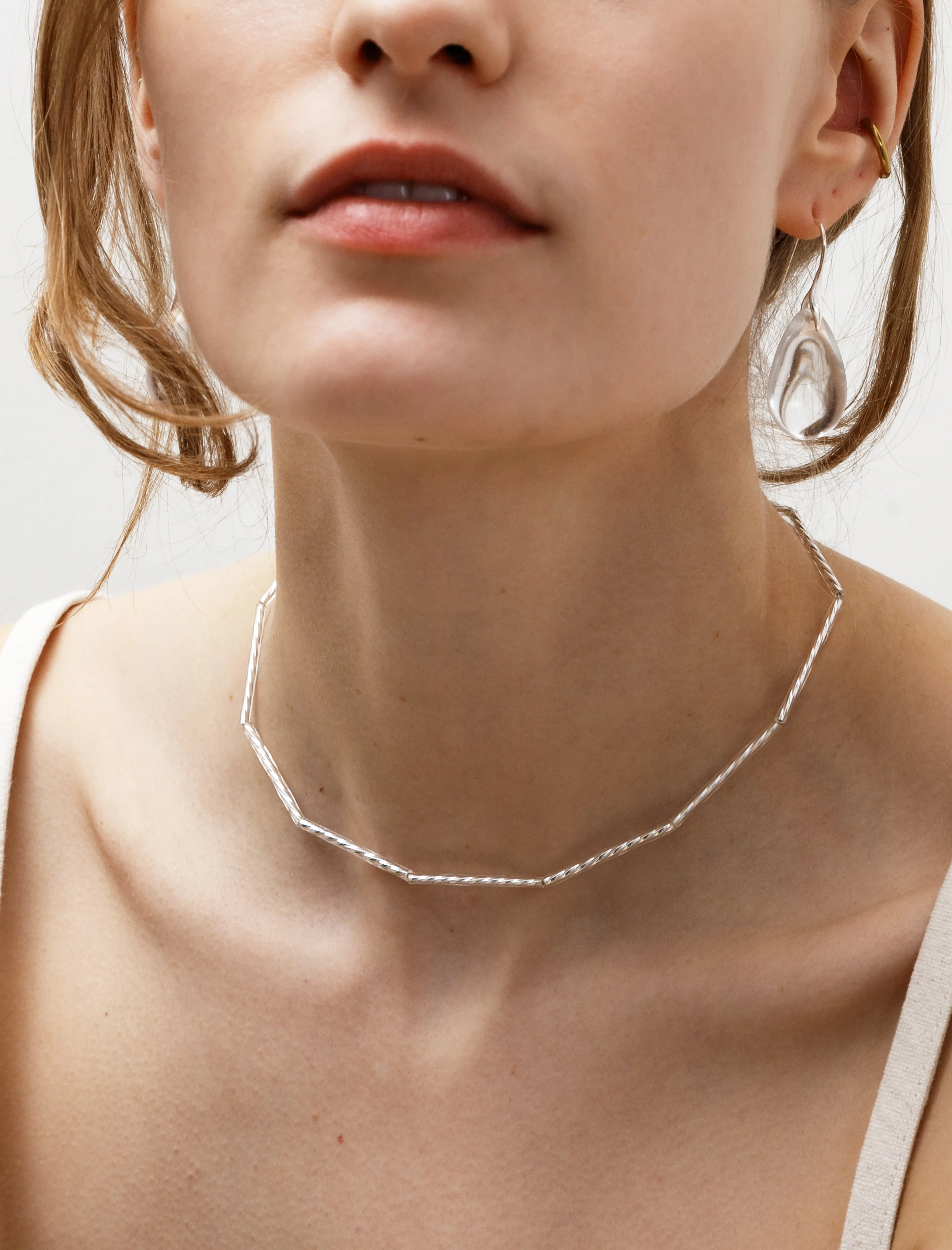 Tubes Necklace Twisted Silver sold by SHOP NEIGHBOR