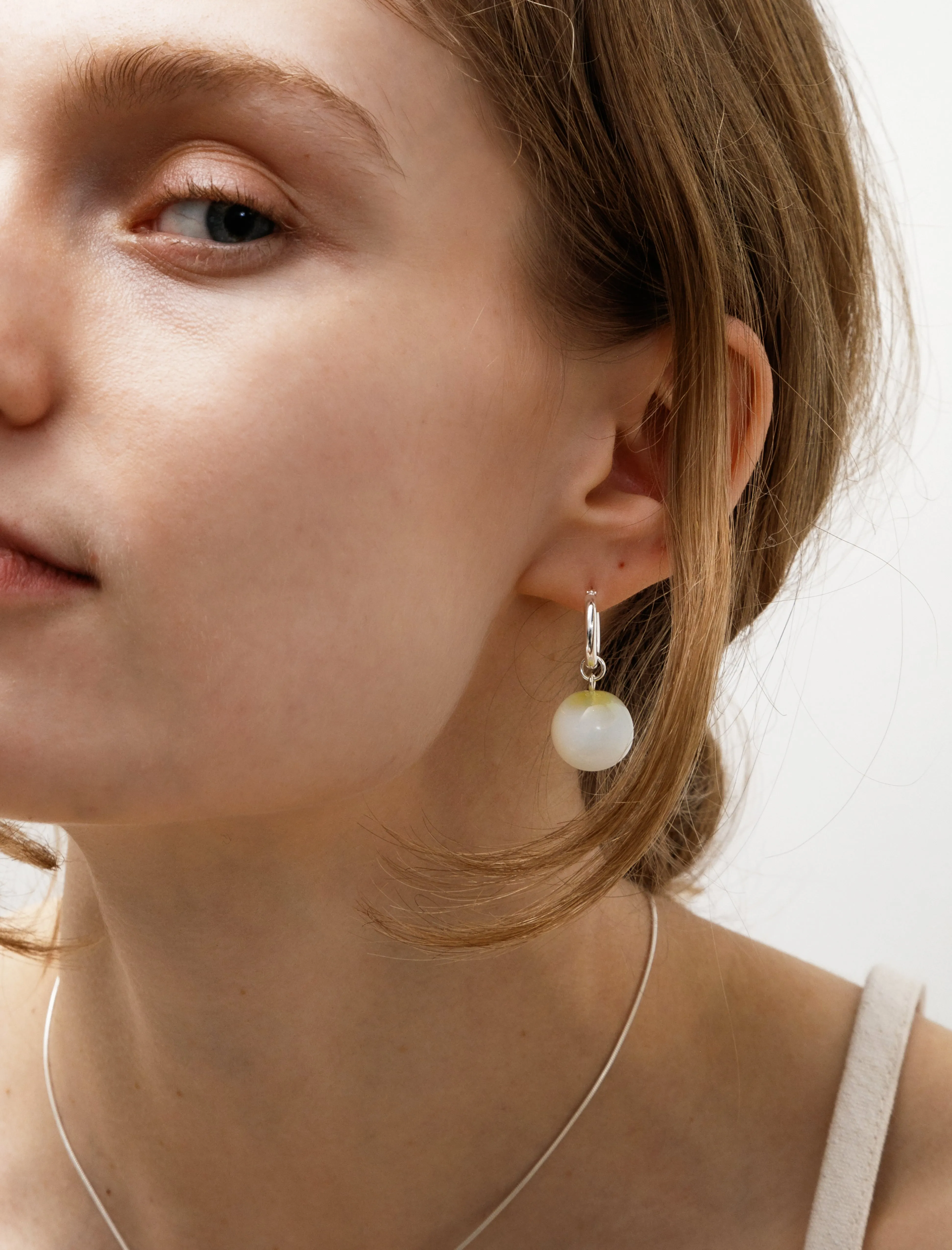 Loar Earrings Opaline White sold by SHOP NEIGHBOR