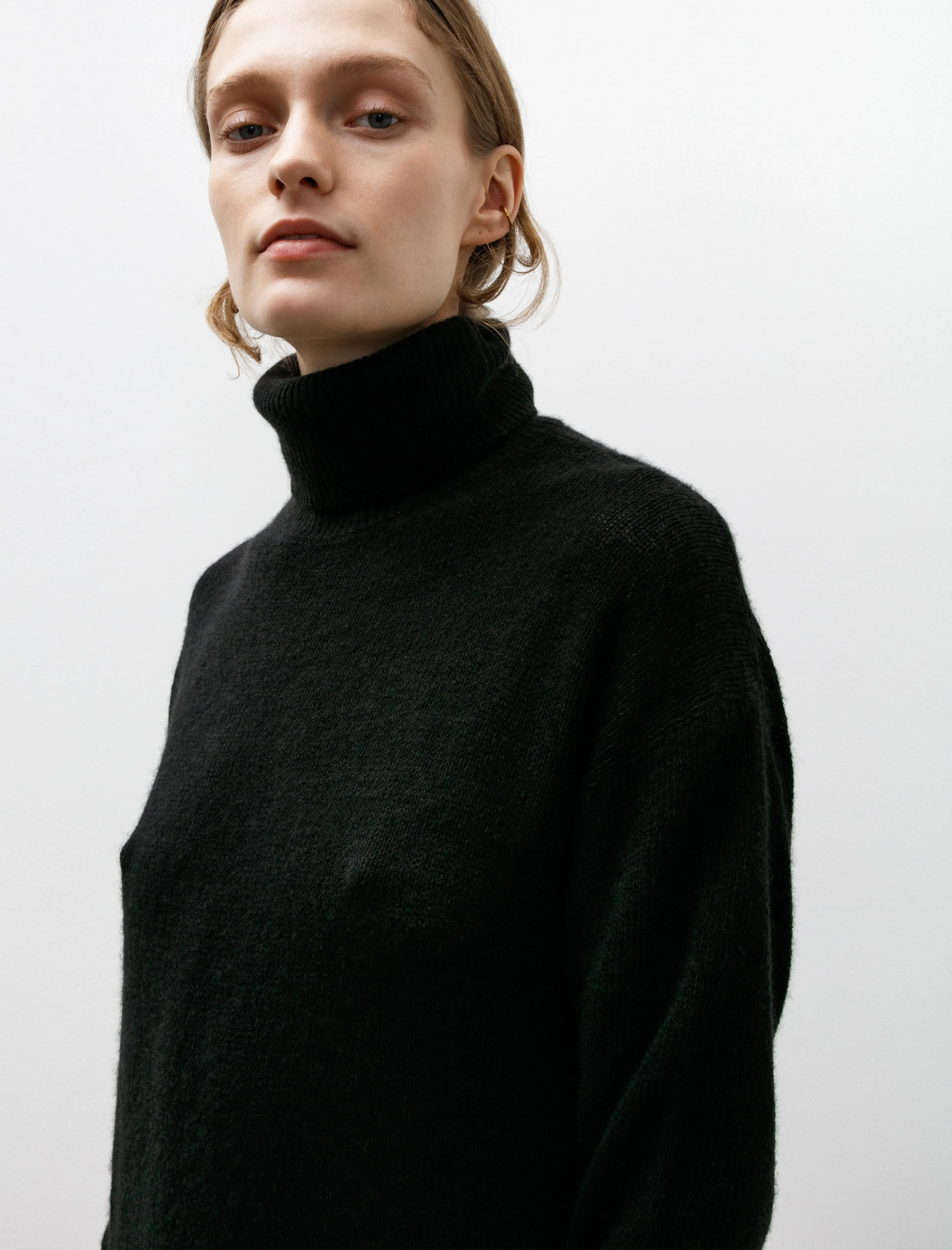 Garment Dyed Cashmere Turtleneck Knit Dress Black sold by SHOP NEIGHBOR product image thumbnail 2