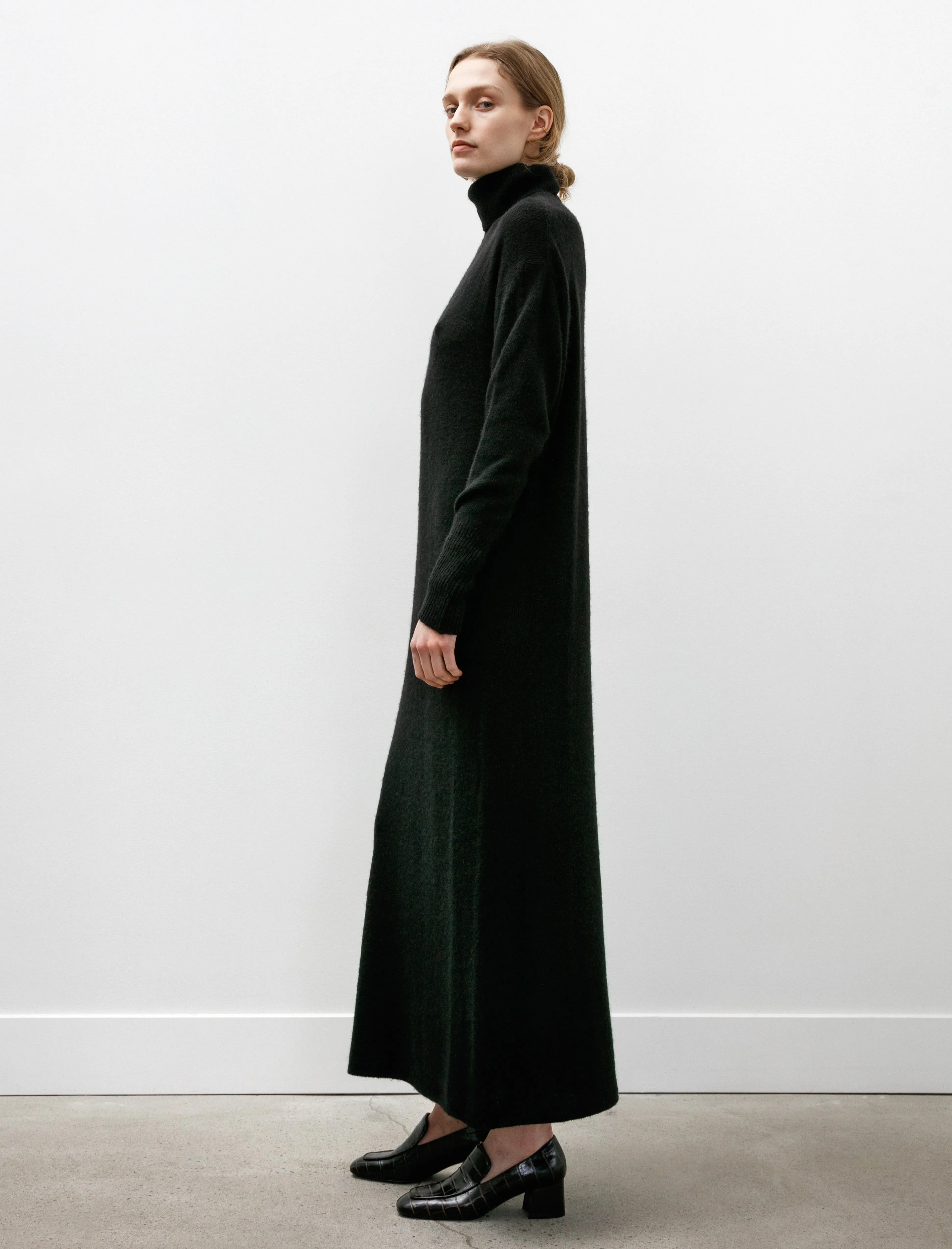 Garment Dyed Cashmere Turtleneck Knit Dress Black sold by SHOP NEIGHBOR product image thumbnail 3