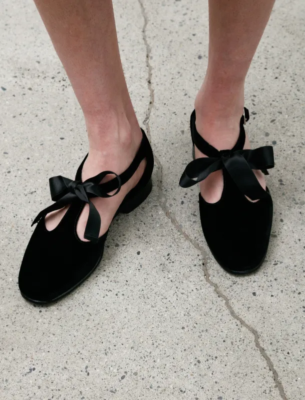 Velvet Theatre Shoe Black made by Bode Womens