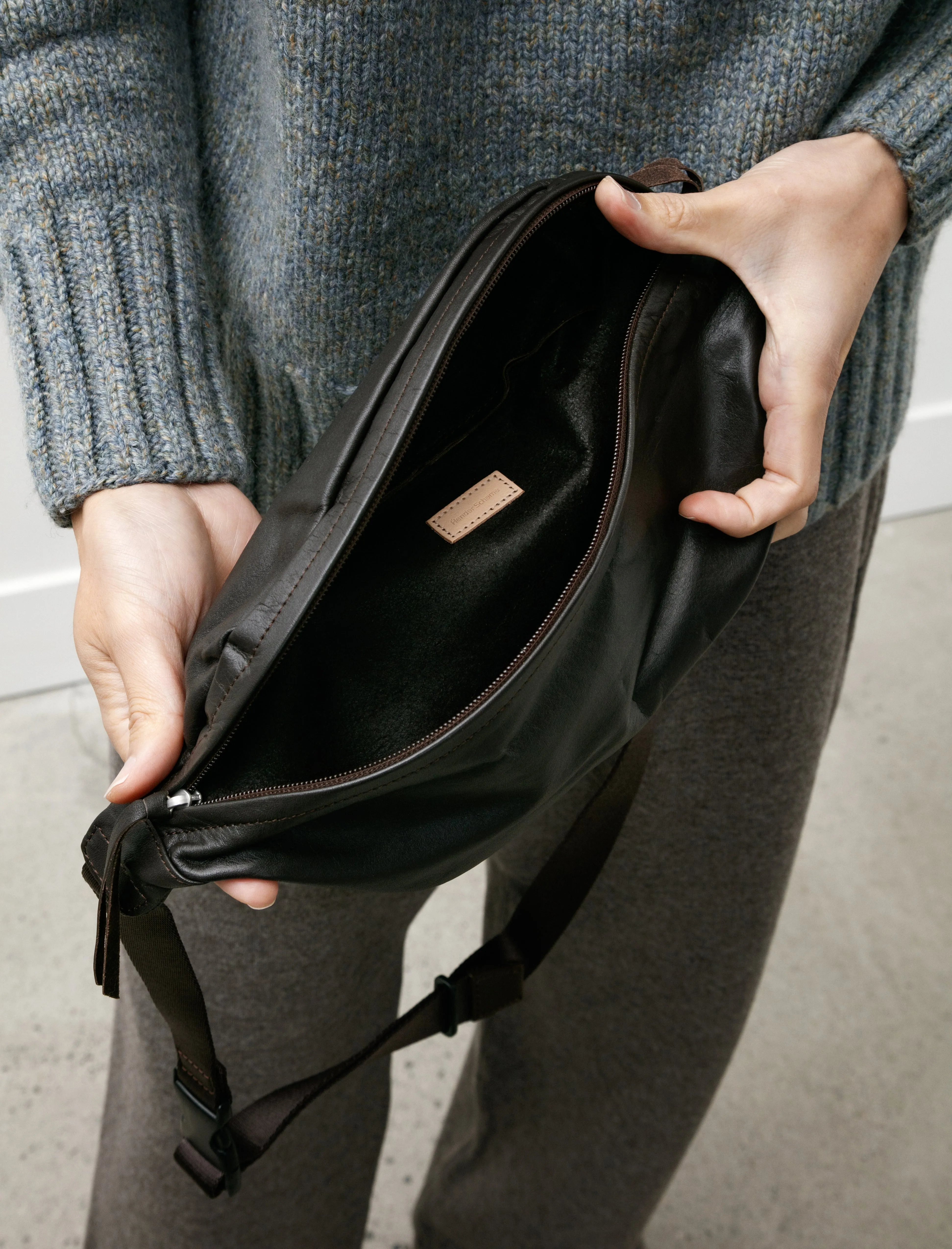 Cow Waist Pouch Bag Choco sold by SHOP NEIGHBOR product image thumbnail 5