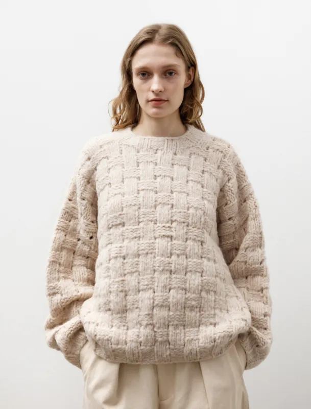 Handknit Interlace Pullover Alabaster sold by SHOP NEIGHBOR