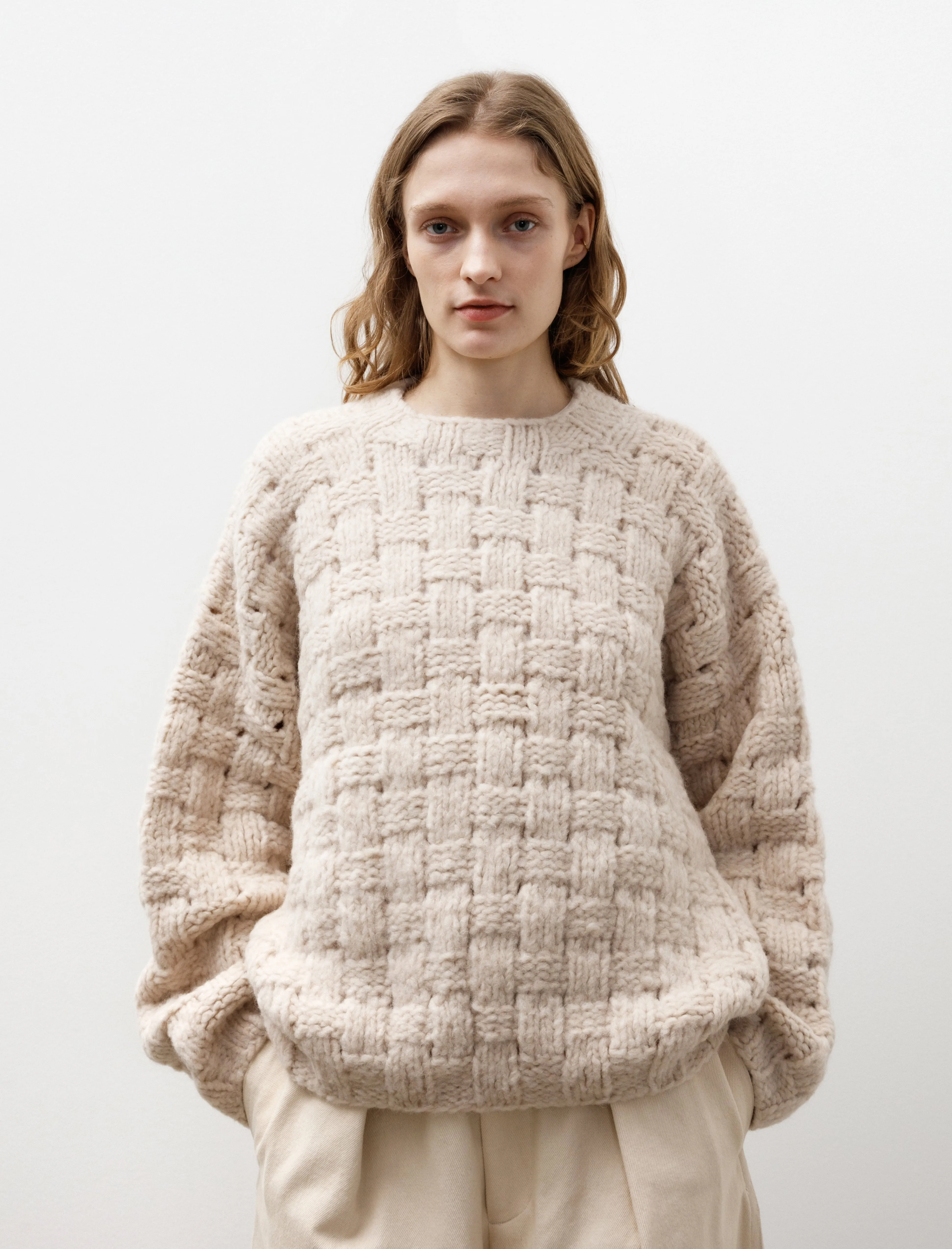 Handknit Interlace Pullover Alabaster sold by SHOP NEIGHBOR