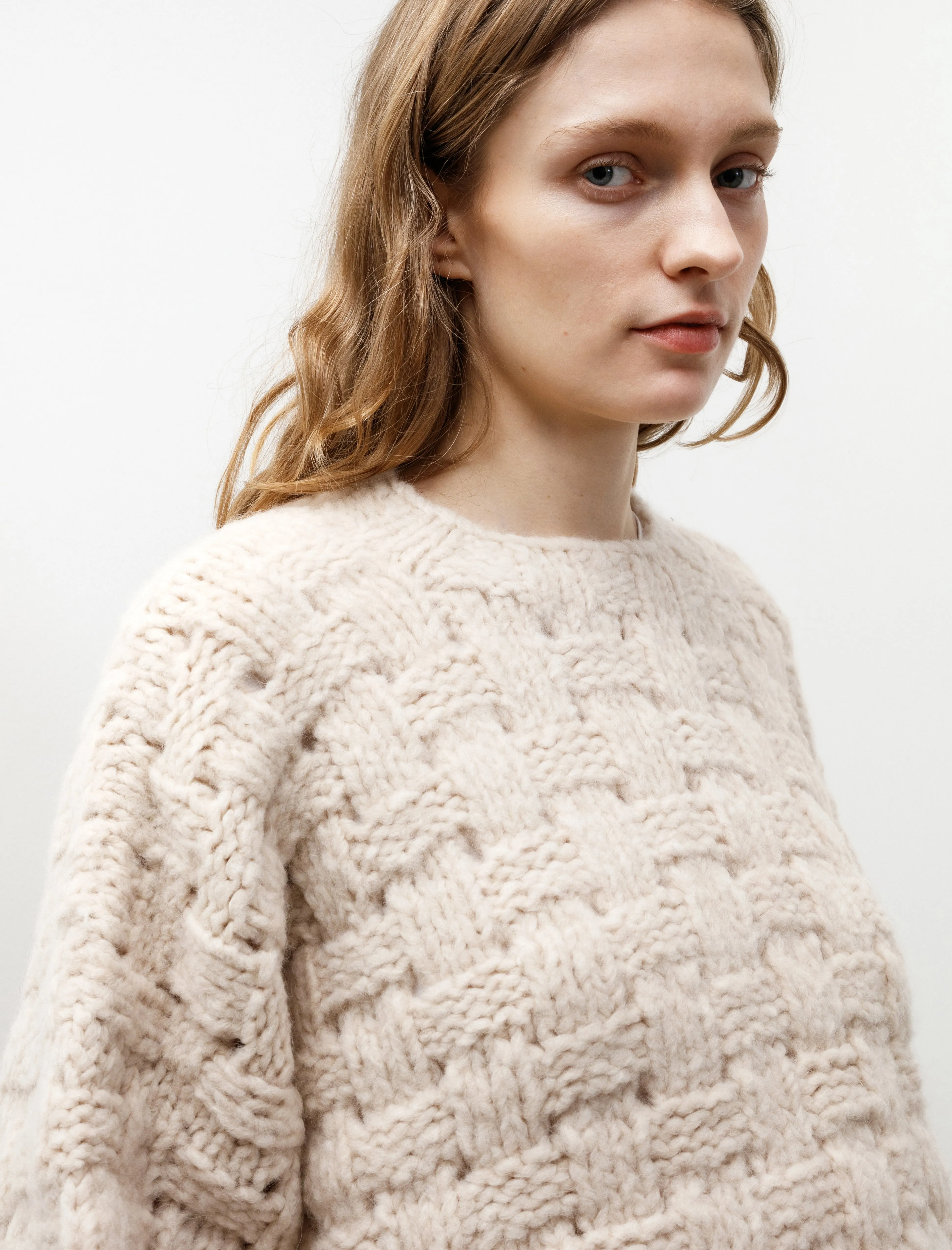 Handknit Interlace Pullover Alabaster sold by SHOP NEIGHBOR product image thumbnail 2