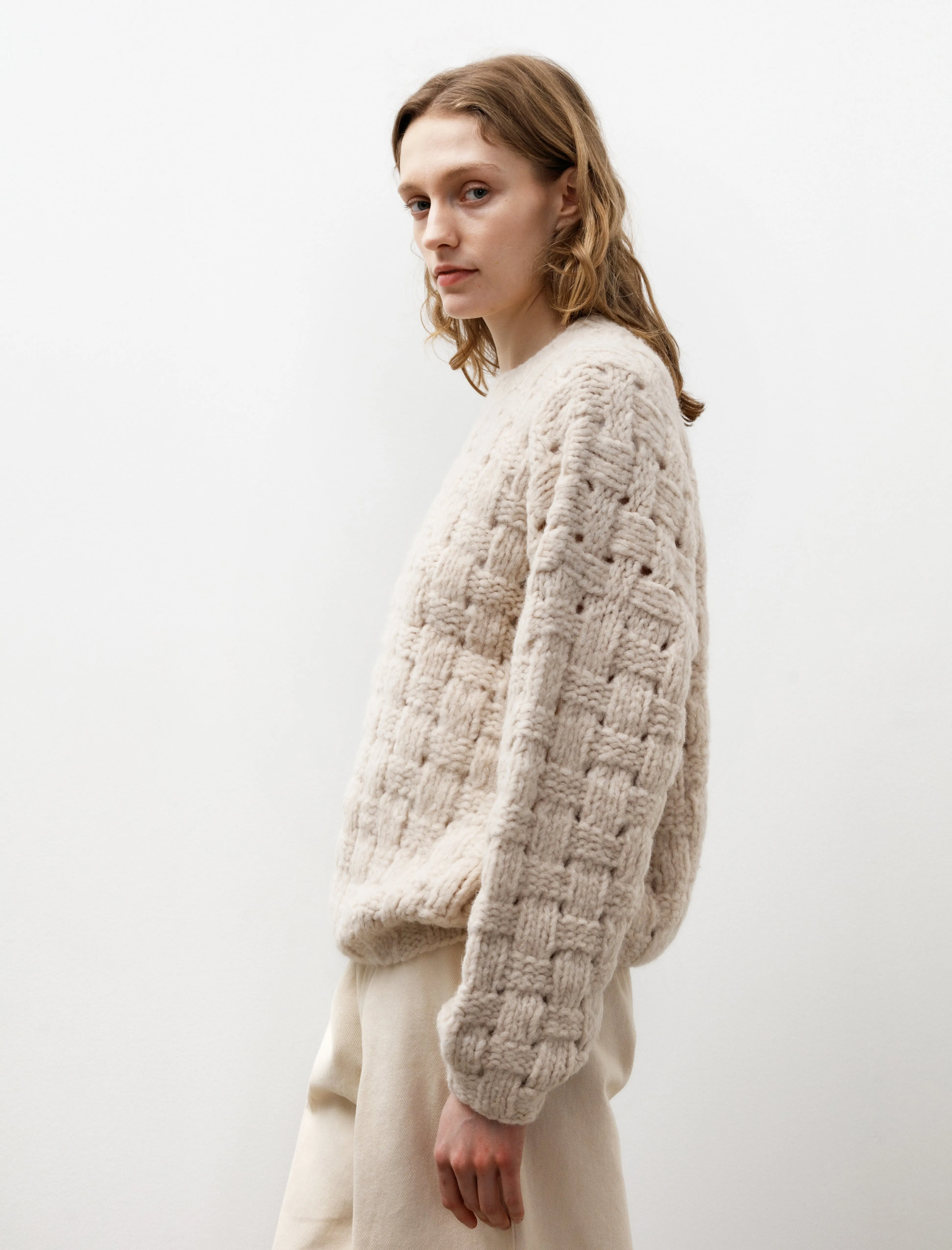 Handknit Interlace Pullover Alabaster sold by SHOP NEIGHBOR product image thumbnail 3