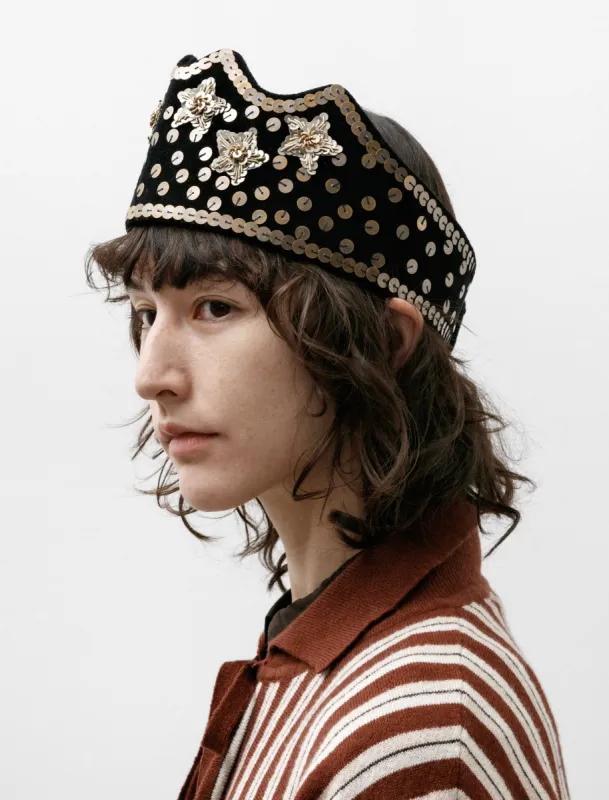 Velvet Sequin Crown Black sold by SHOP NEIGHBOR