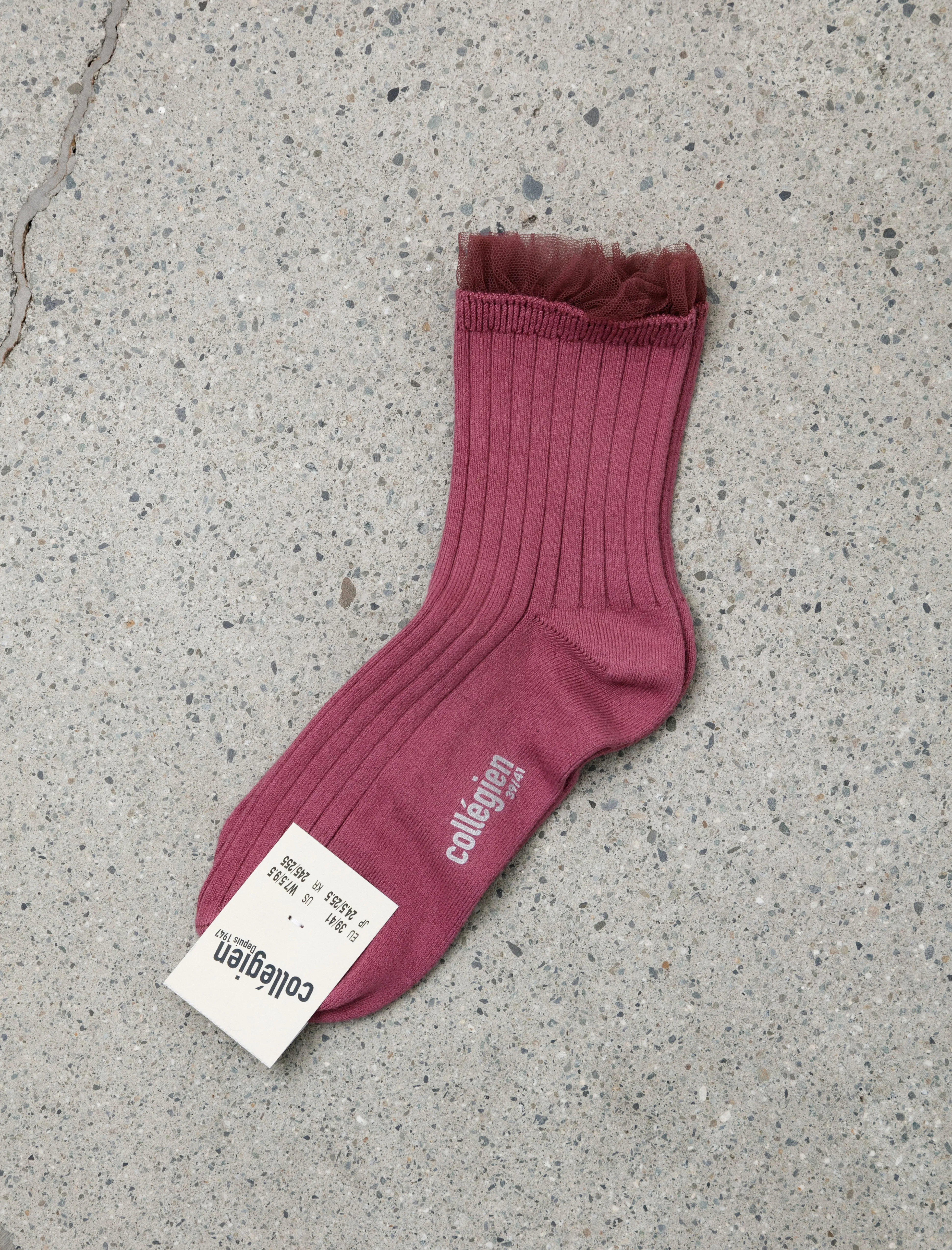 Margaux Tulle Socks Raisin Rose sold by SHOP NEIGHBOR
