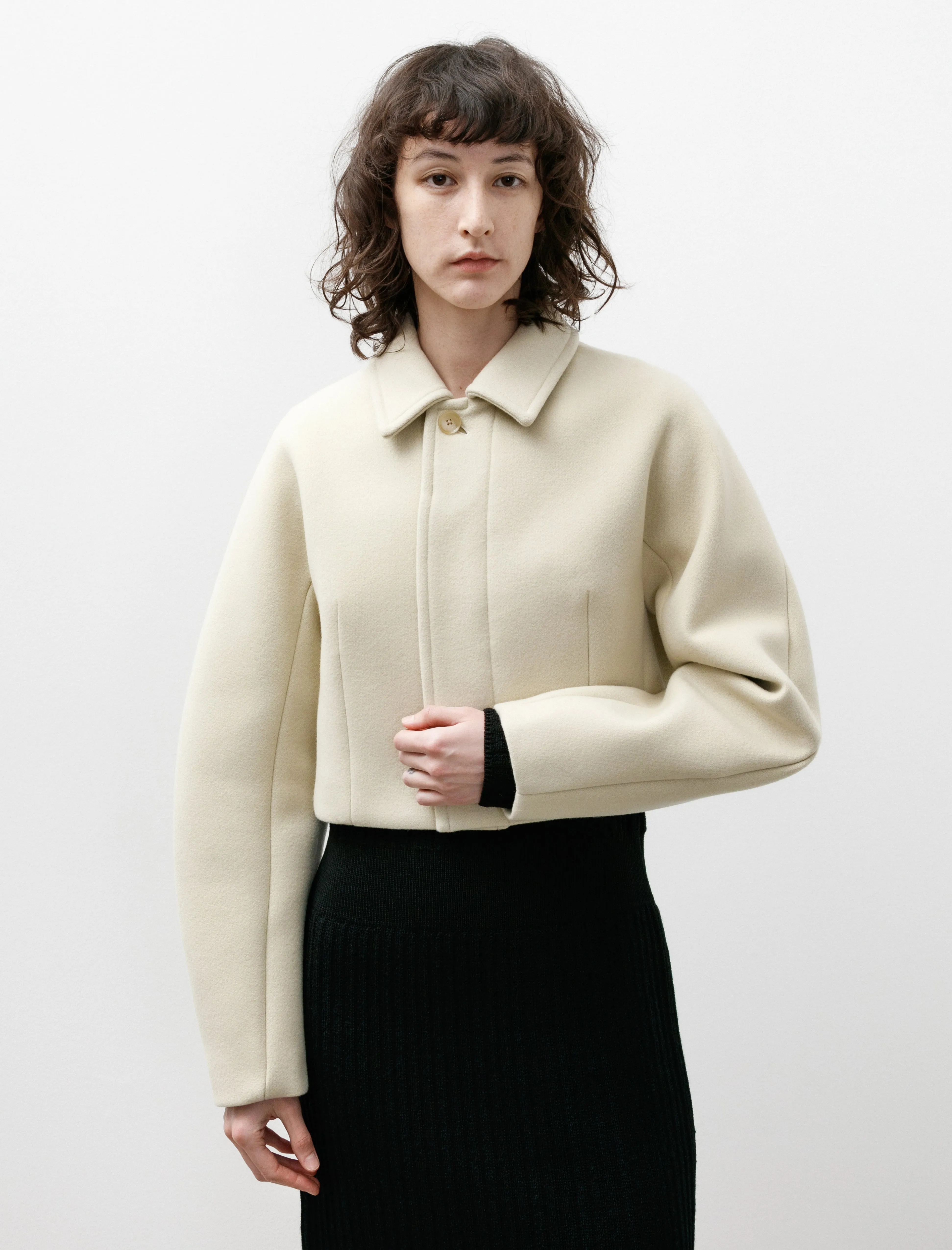 Sponge Wool Melton Short Blouson Light Lime sold by SHOP NEIGHBOR product image thumbnail 2