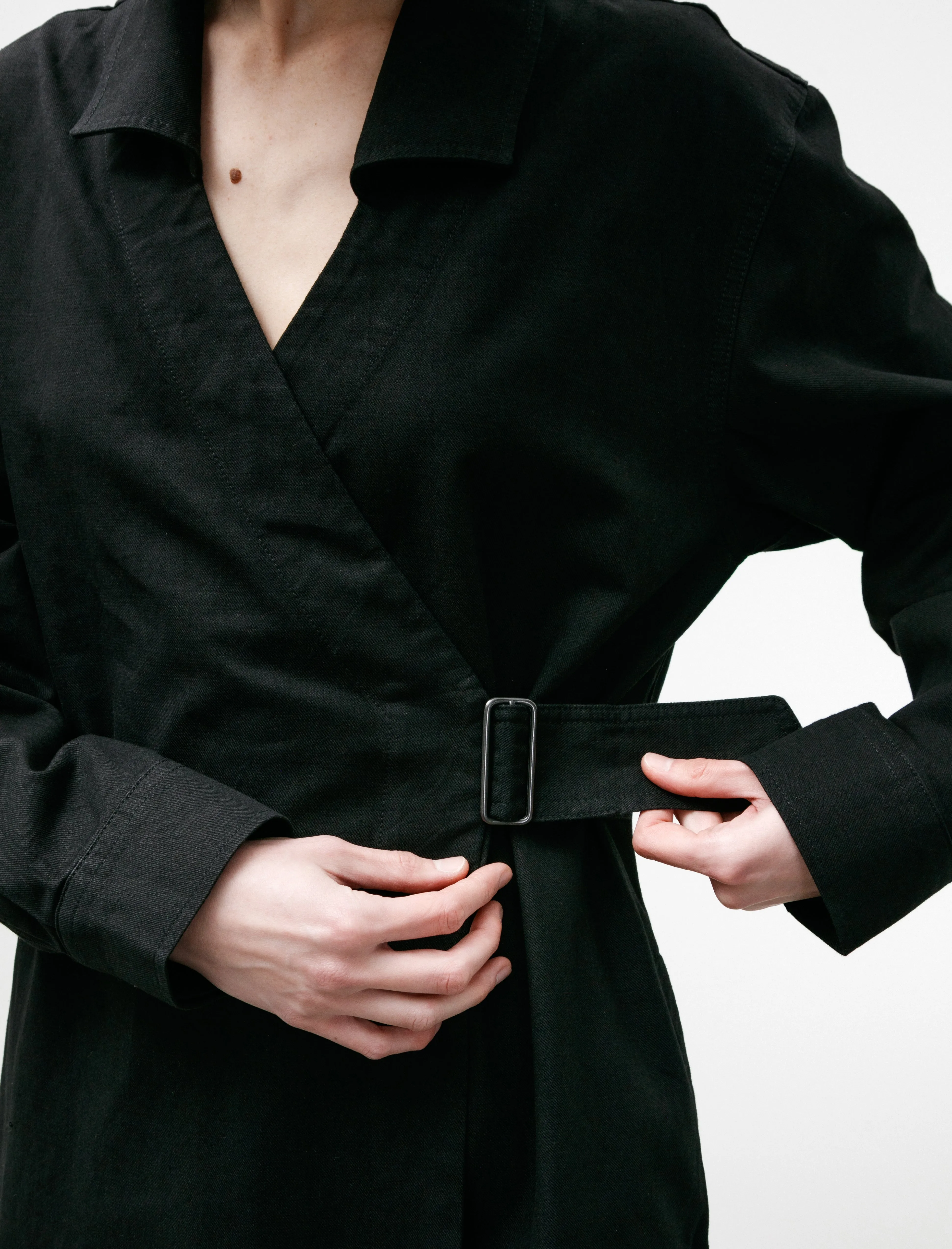 MHL Collared Wrap Dress Off Black sold by SHOP NEIGHBOR product image thumbnail 5