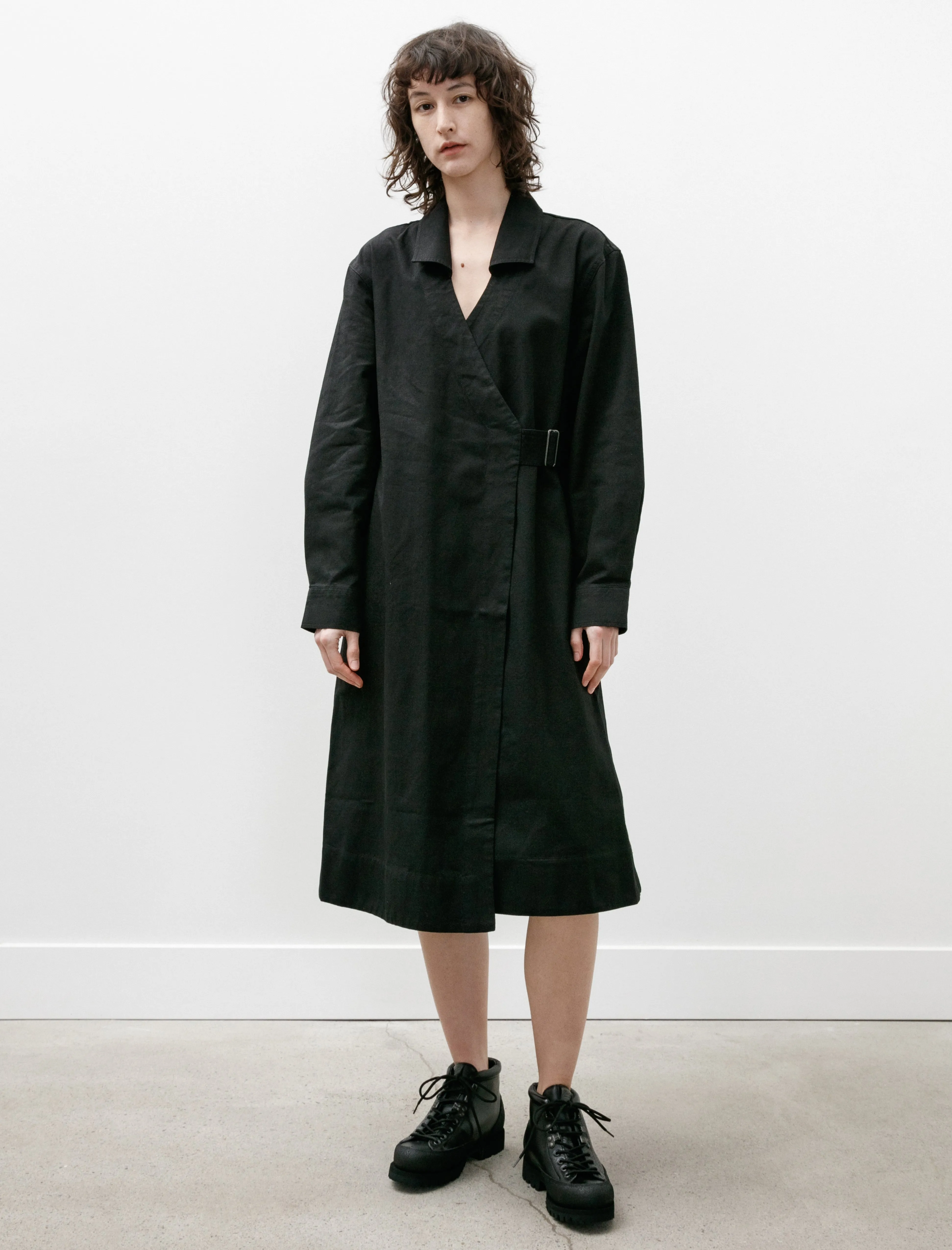 MHL Collared Wrap Dress Off Black sold by SHOP NEIGHBOR