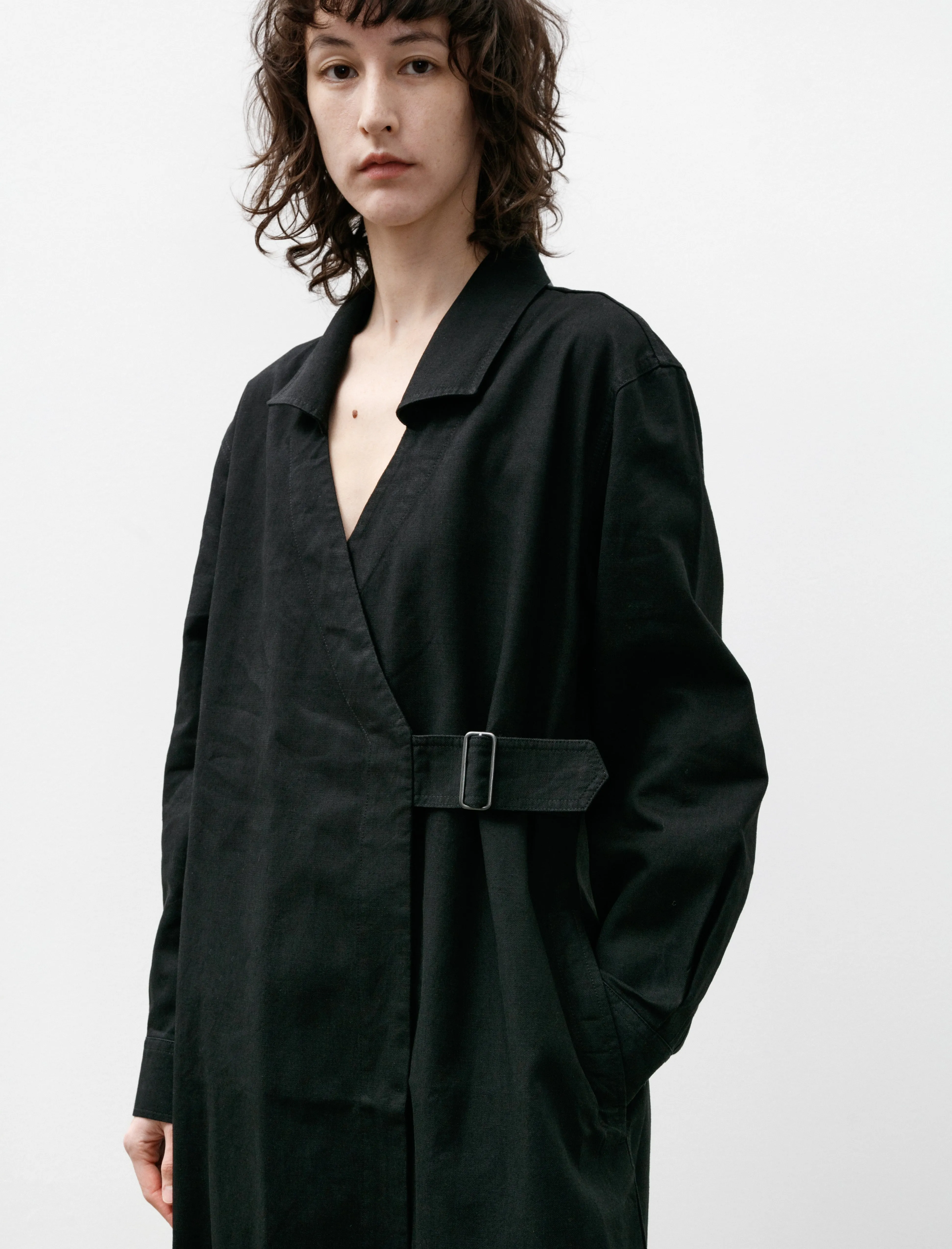 MHL Collared Wrap Dress Off Black sold by SHOP NEIGHBOR product image thumbnail 2