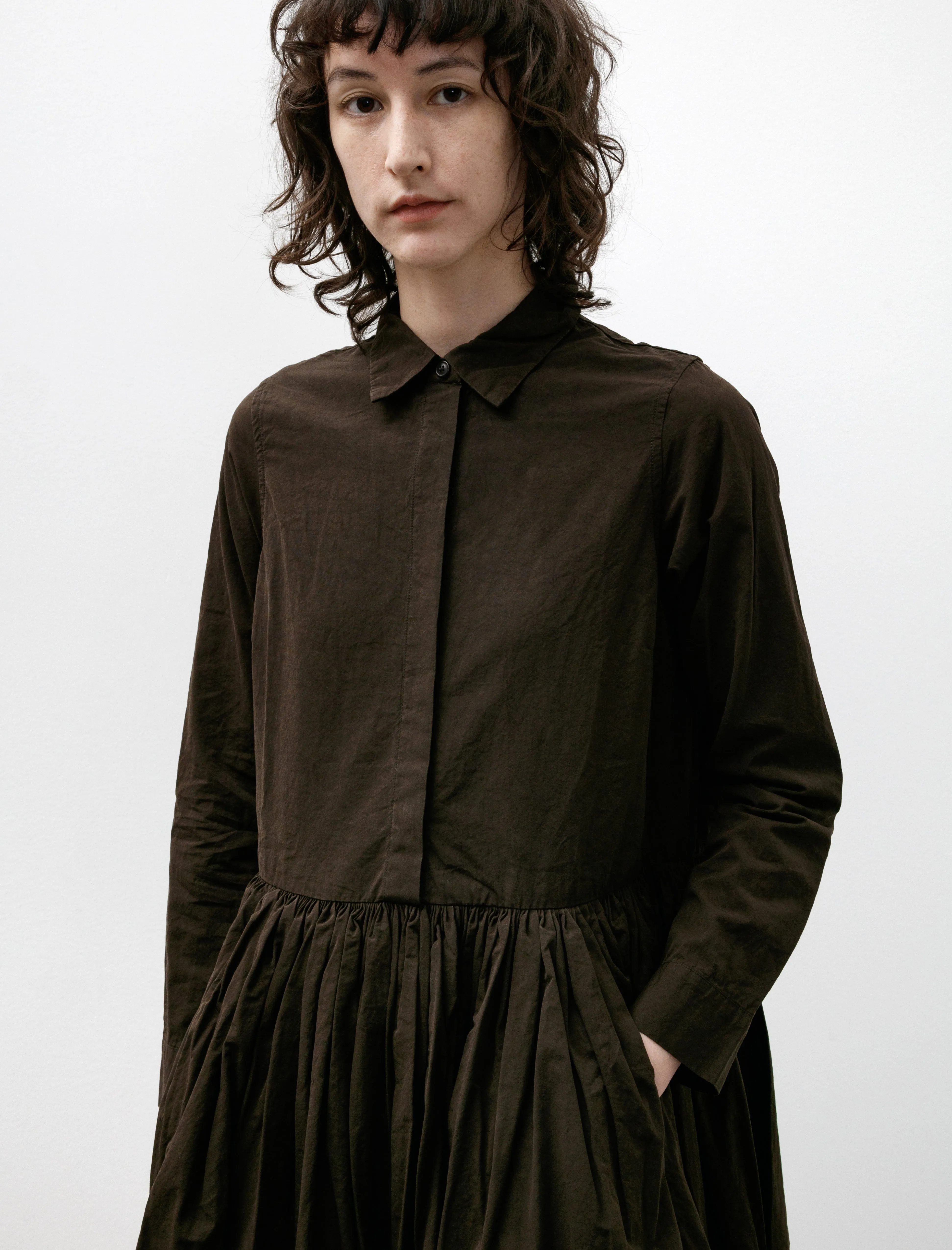 Helayane Rouch Dress Paper Cotton Dark Brown sold by SHOP NEIGHBOR product image thumbnail 2