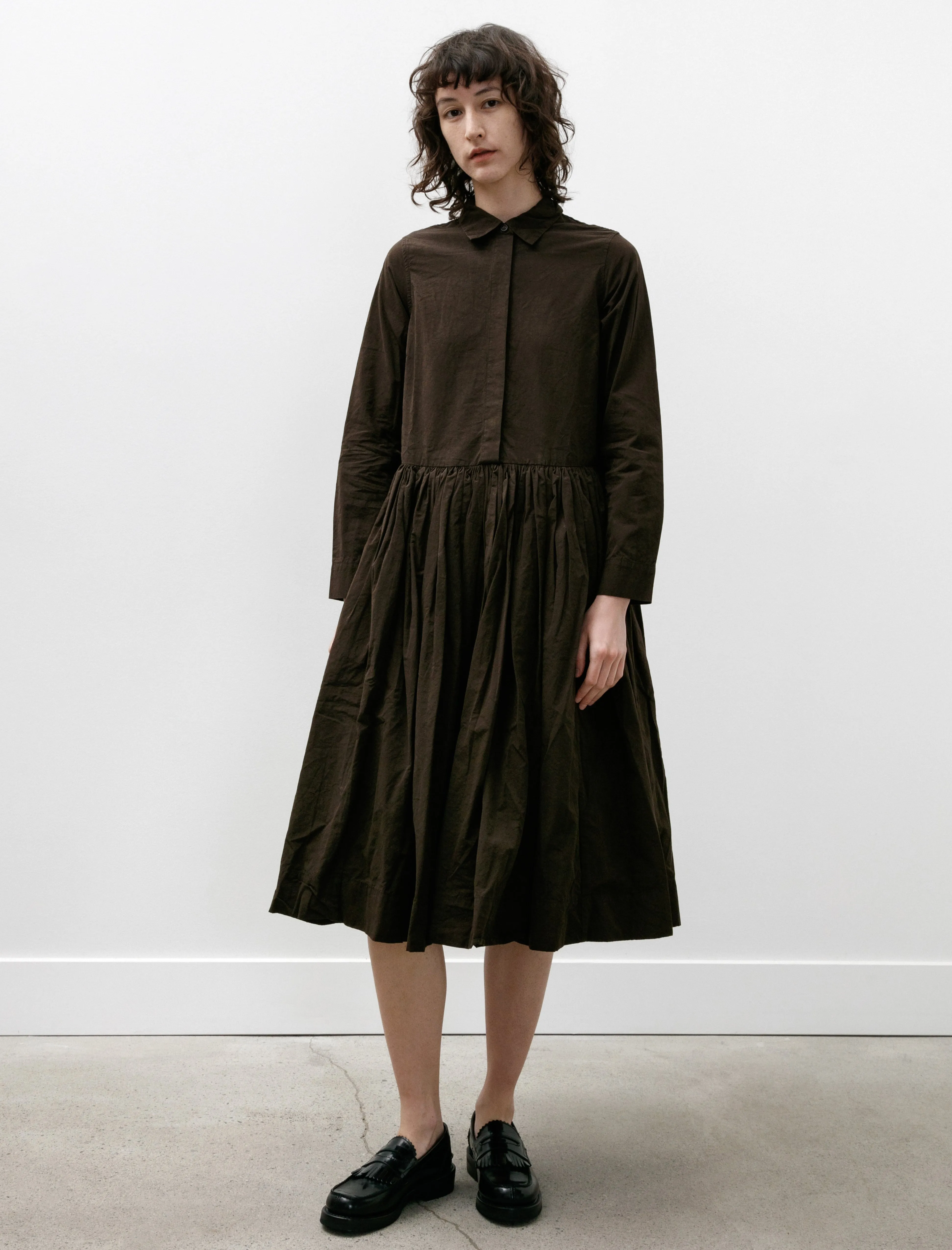 Helayane Rouch Dress Paper Cotton Dark Brown sold by SHOP NEIGHBOR