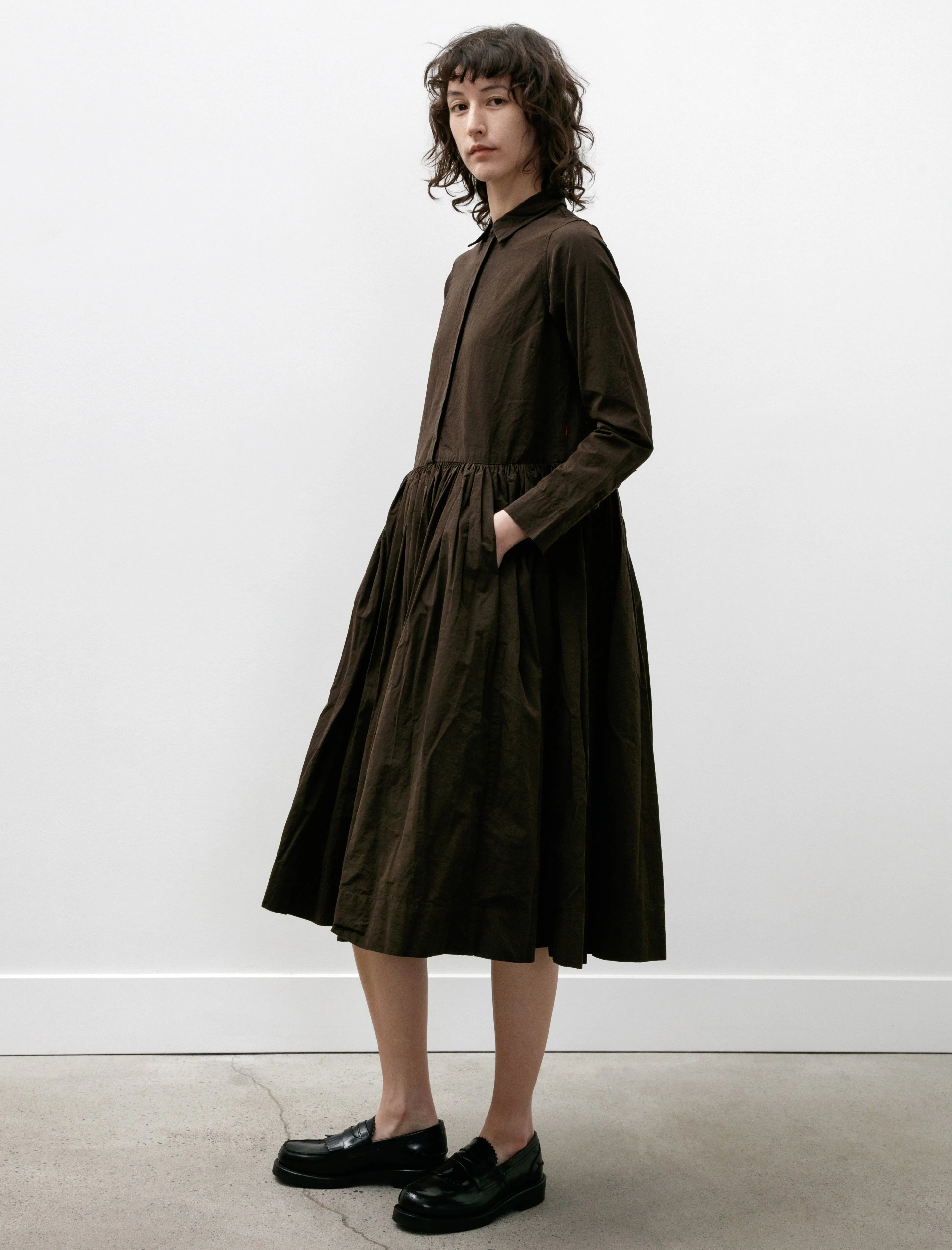 Helayane Rouch Dress Paper Cotton Dark Brown sold by SHOP NEIGHBOR product image thumbnail 3