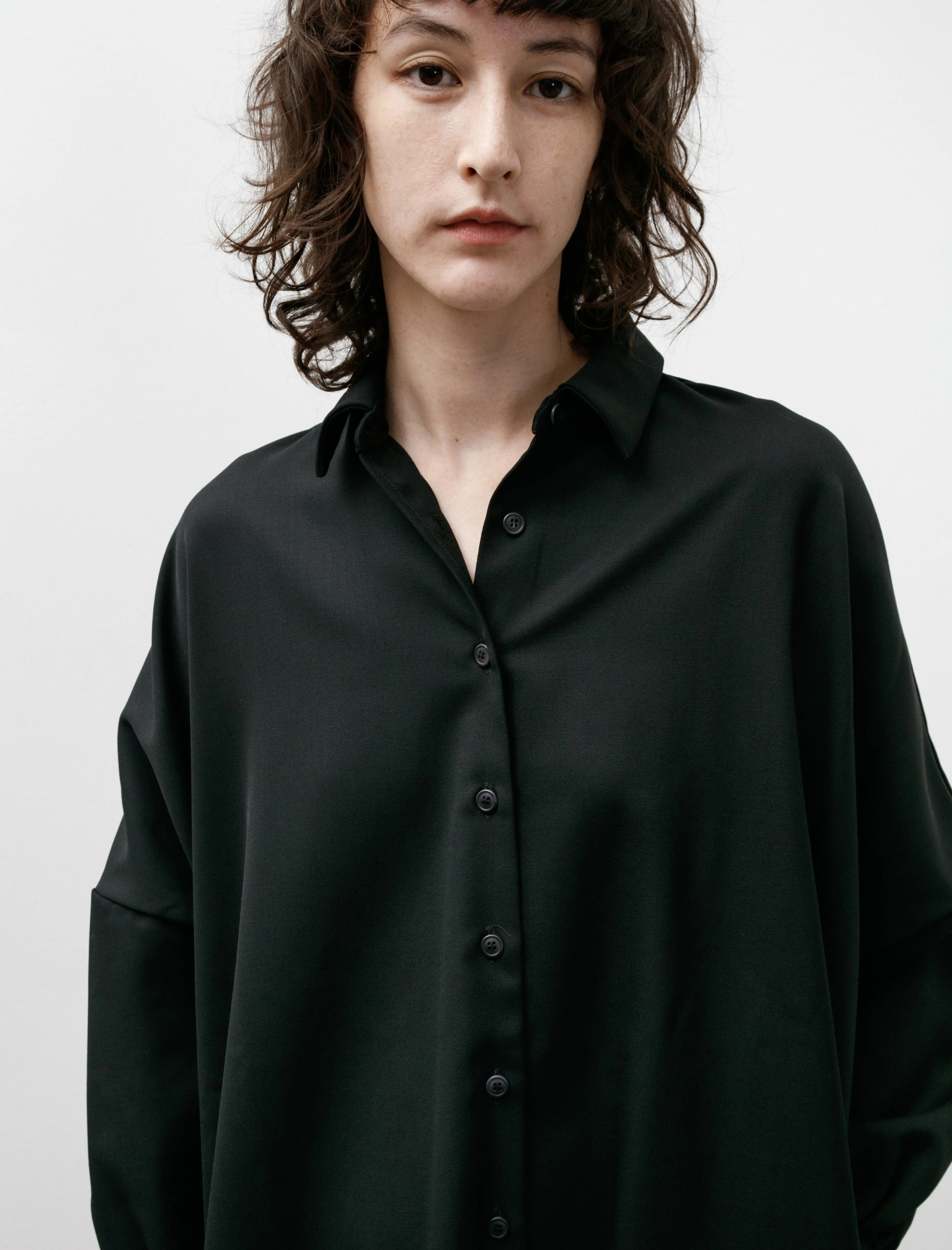 Yuki Long Shirt Gabardine Black sold by SHOP NEIGHBOR product image thumbnail 4