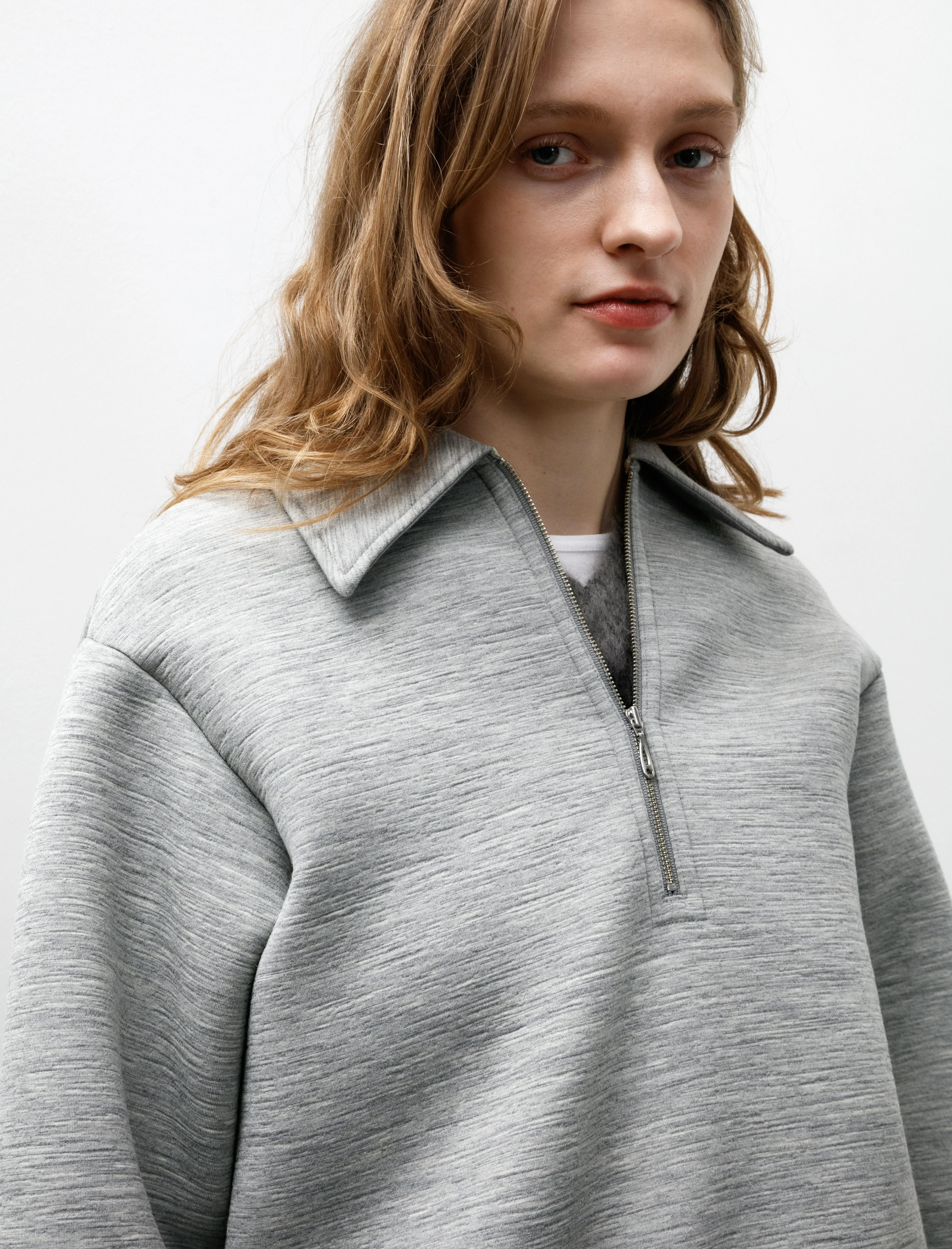 Alpaca Double Knit Half Zip Grey sold by SHOP NEIGHBOR product image thumbnail 3