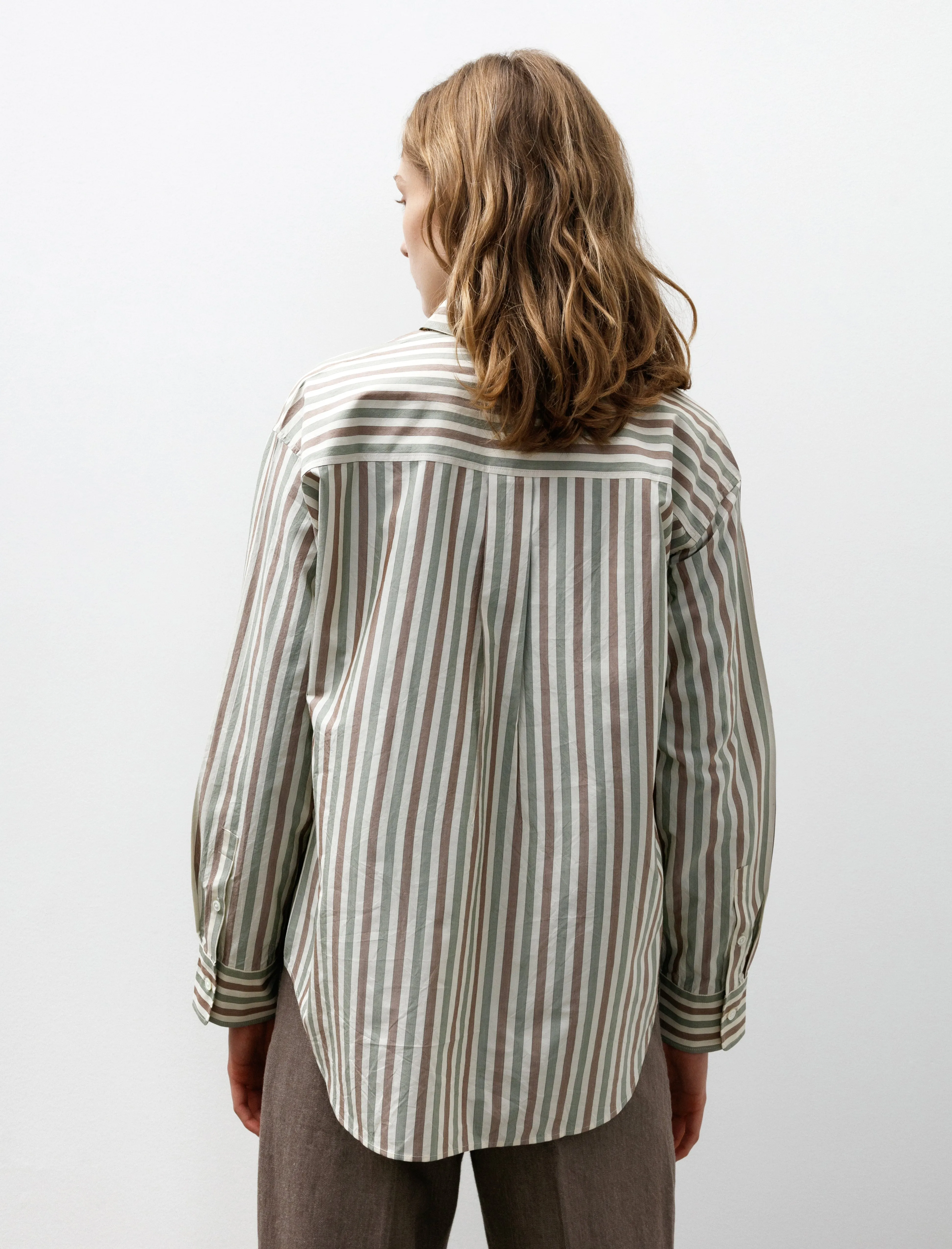 Silk Cotton Stripe Shirt Ivory sold by SHOP NEIGHBOR product image thumbnail 4