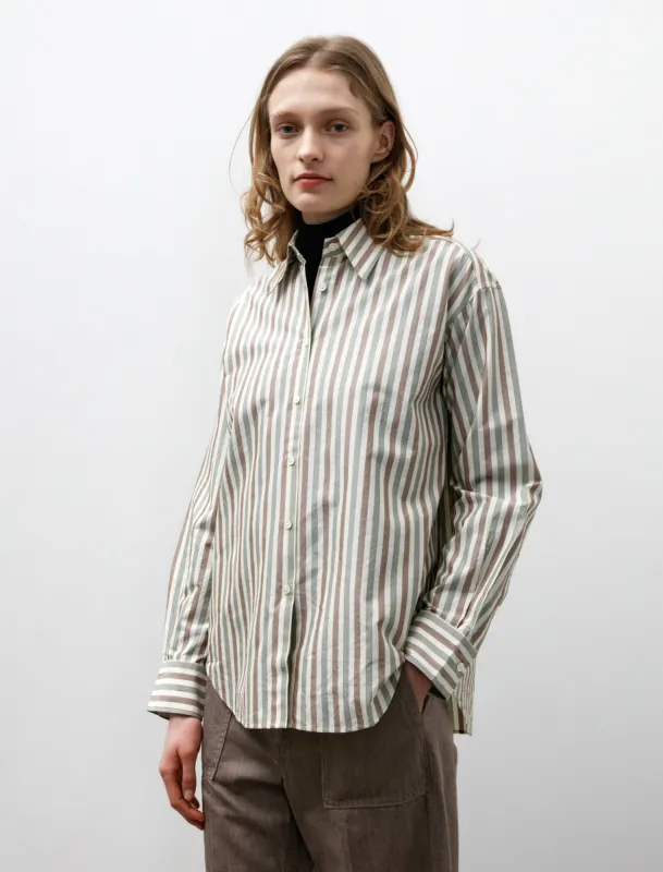Silk Cotton Stripe Shirt Ivory sold by SHOP NEIGHBOR