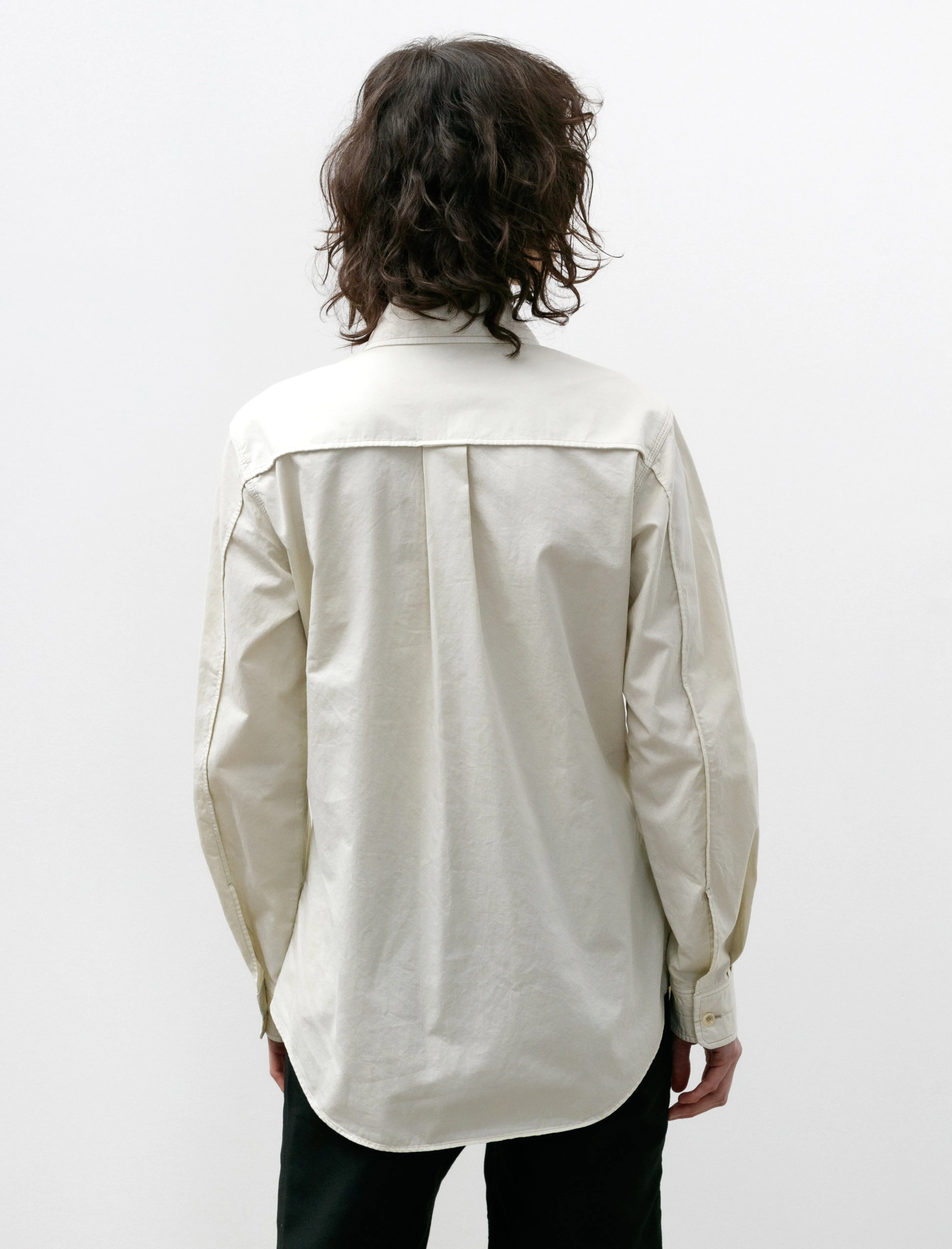 Multi Topstitch Fitted Shirt Cream sold by SHOP NEIGHBOR product image thumbnail 5