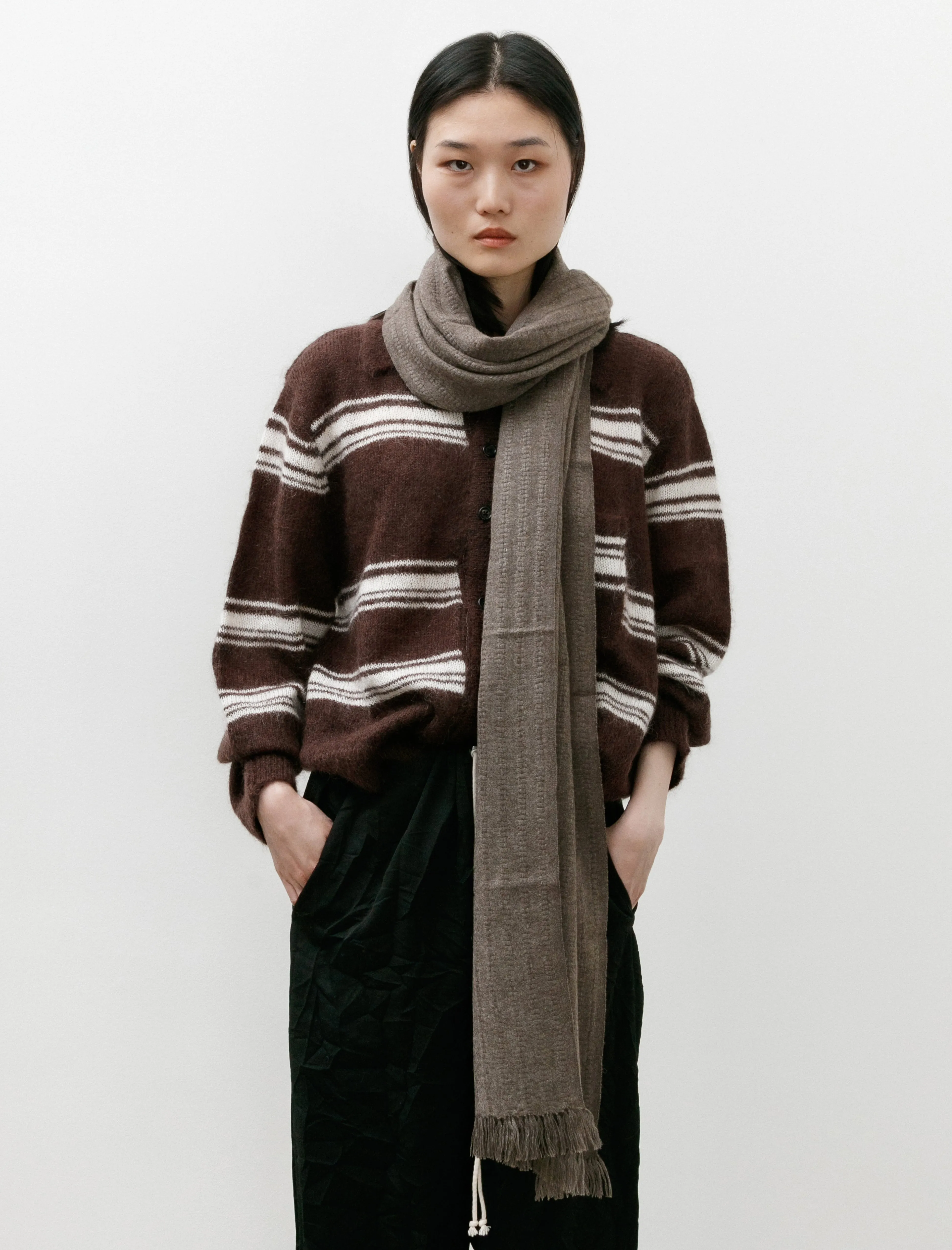 Village Dragon Scarf Natural Yak Grey sold by SHOP NEIGHBOR